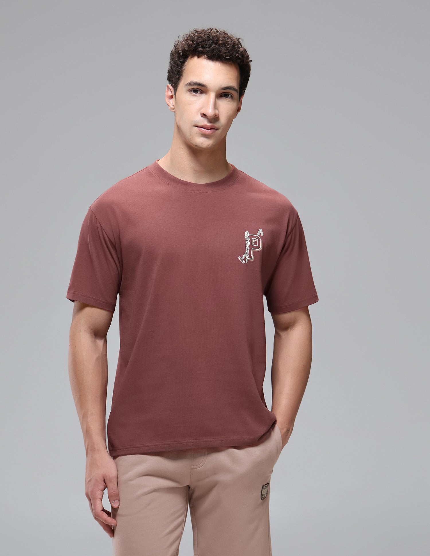 Regular Shape Retention OEE16 Lounge T-Shirt Sable - U.S. Polo Assn. India | Large