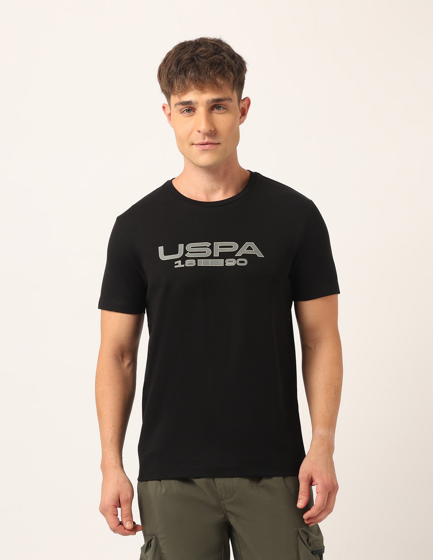 Brand Printed Muscle Fit T-Shirt Black - U.S. POLO ASSN. | Large