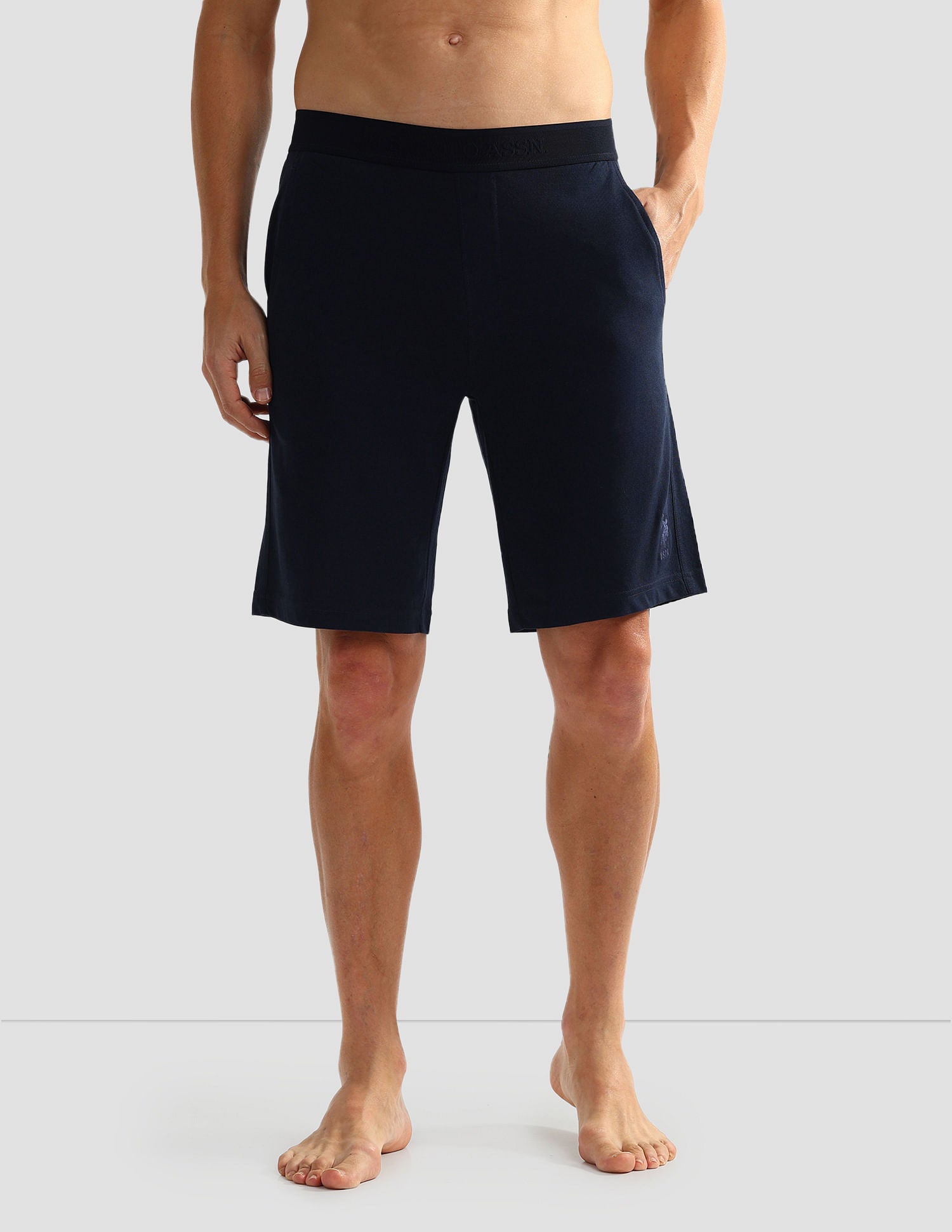 Mid Rise Solid LS001 Shorts - Pack Of 1 Navy - U.S. POLO ASSN. | Large