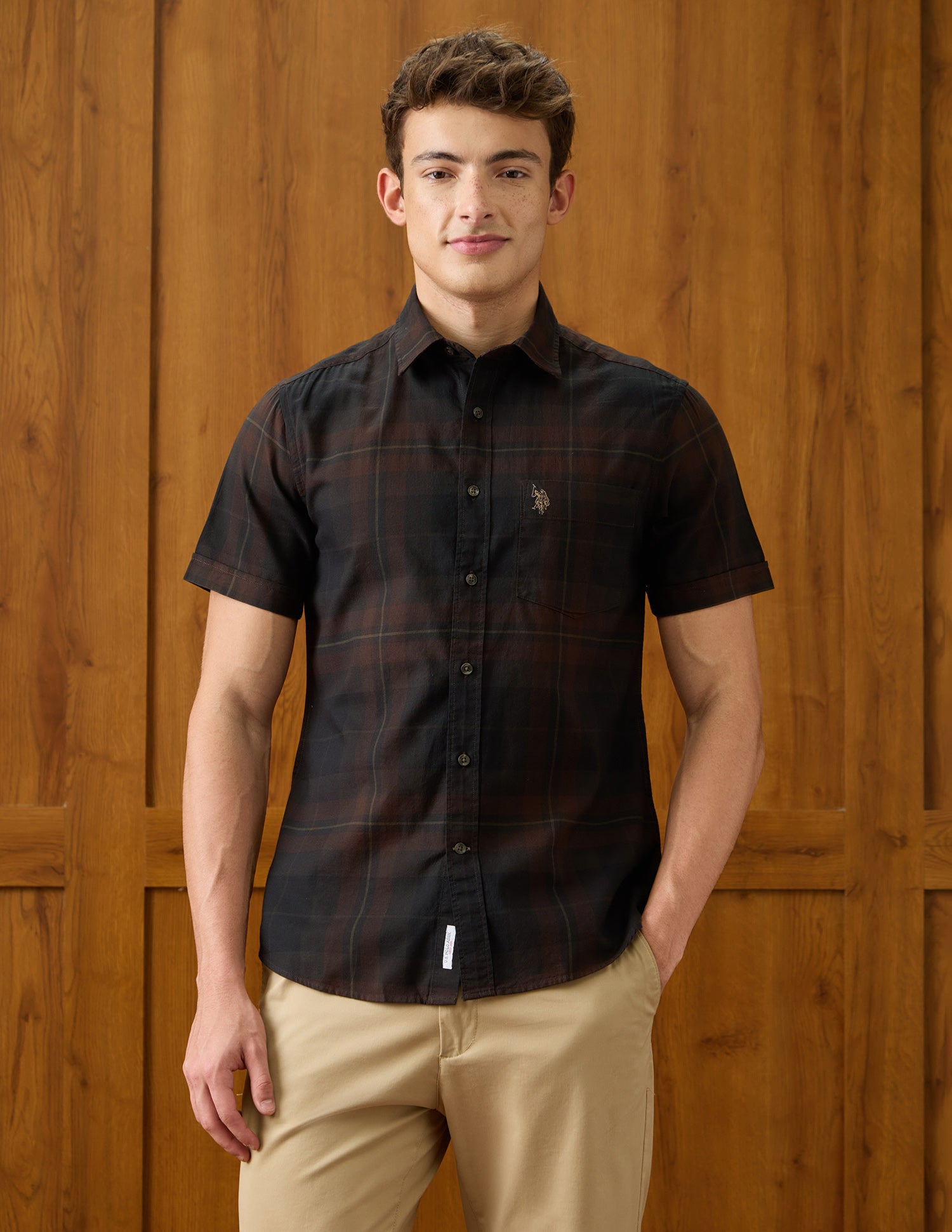 Plaid Checked Regular Fit Shirt Brown - U.S. Polo Assn. India | Large