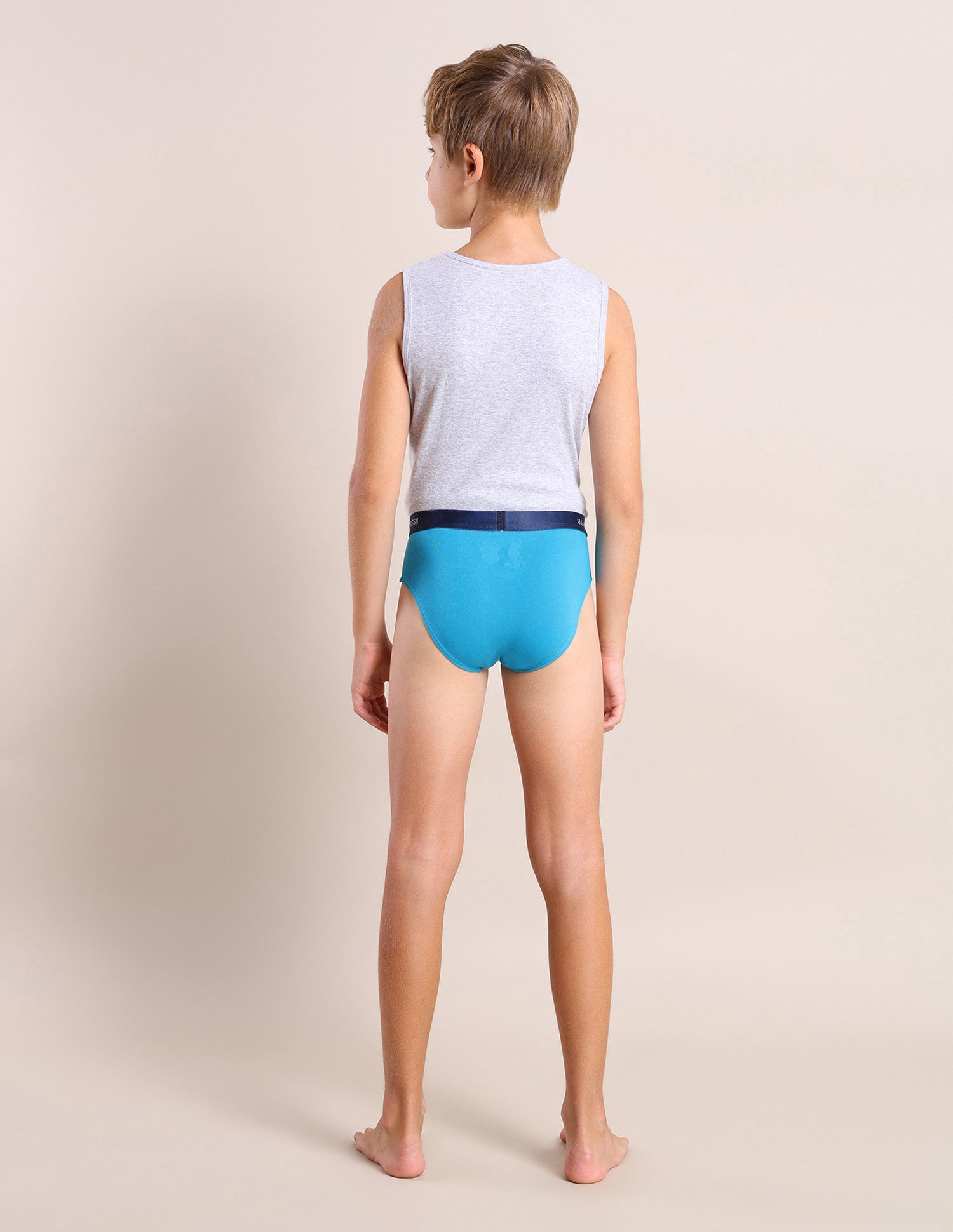 Boys Mid Rise Cotton Spandex Briefs - Pack Of 3 Navy, White and Blue - U.S. POLO ASSN. | Large