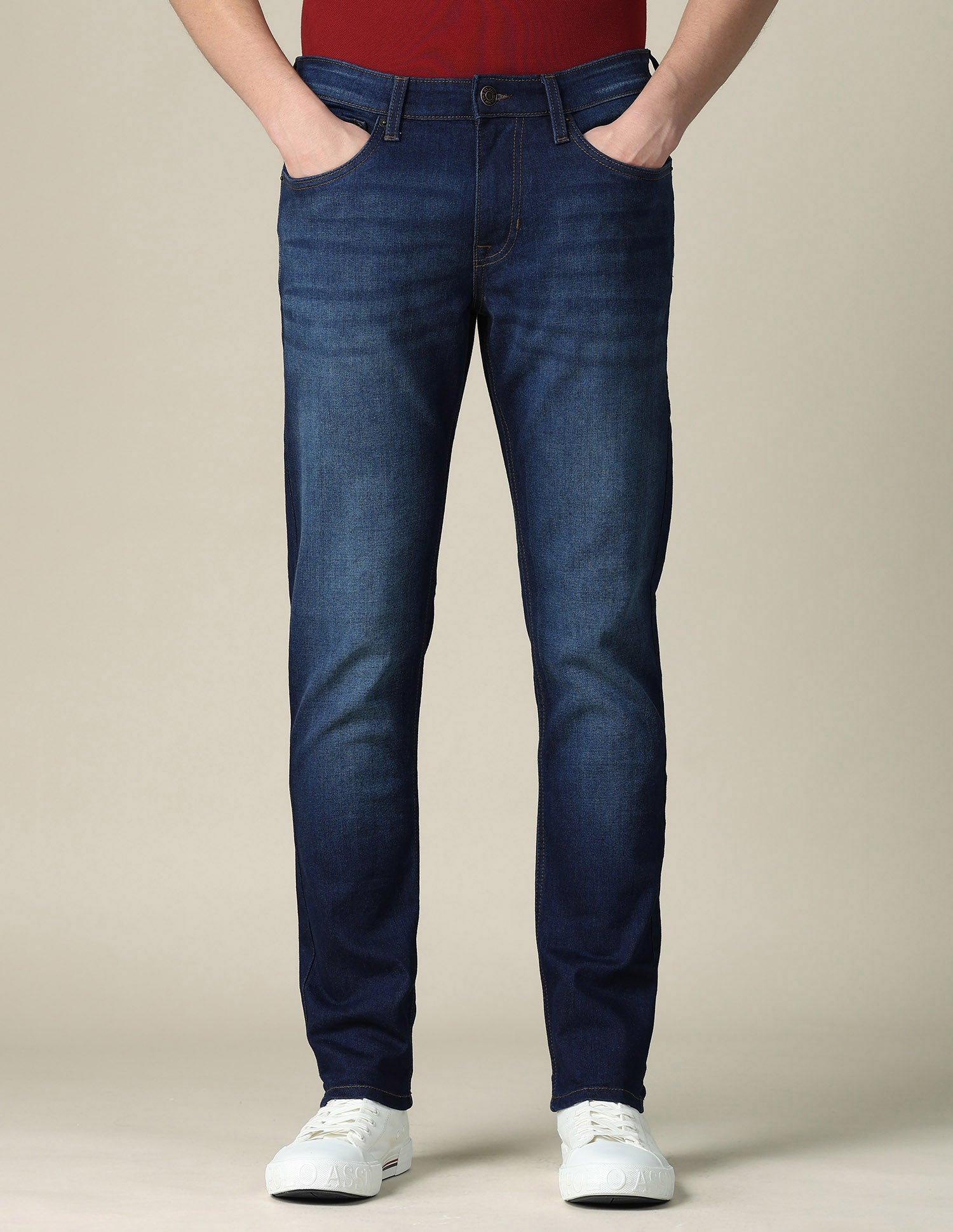 Brandon Slim Tapered Fit Blue Jeans Dark Indigo - U.S. POLO ASSN. | Large