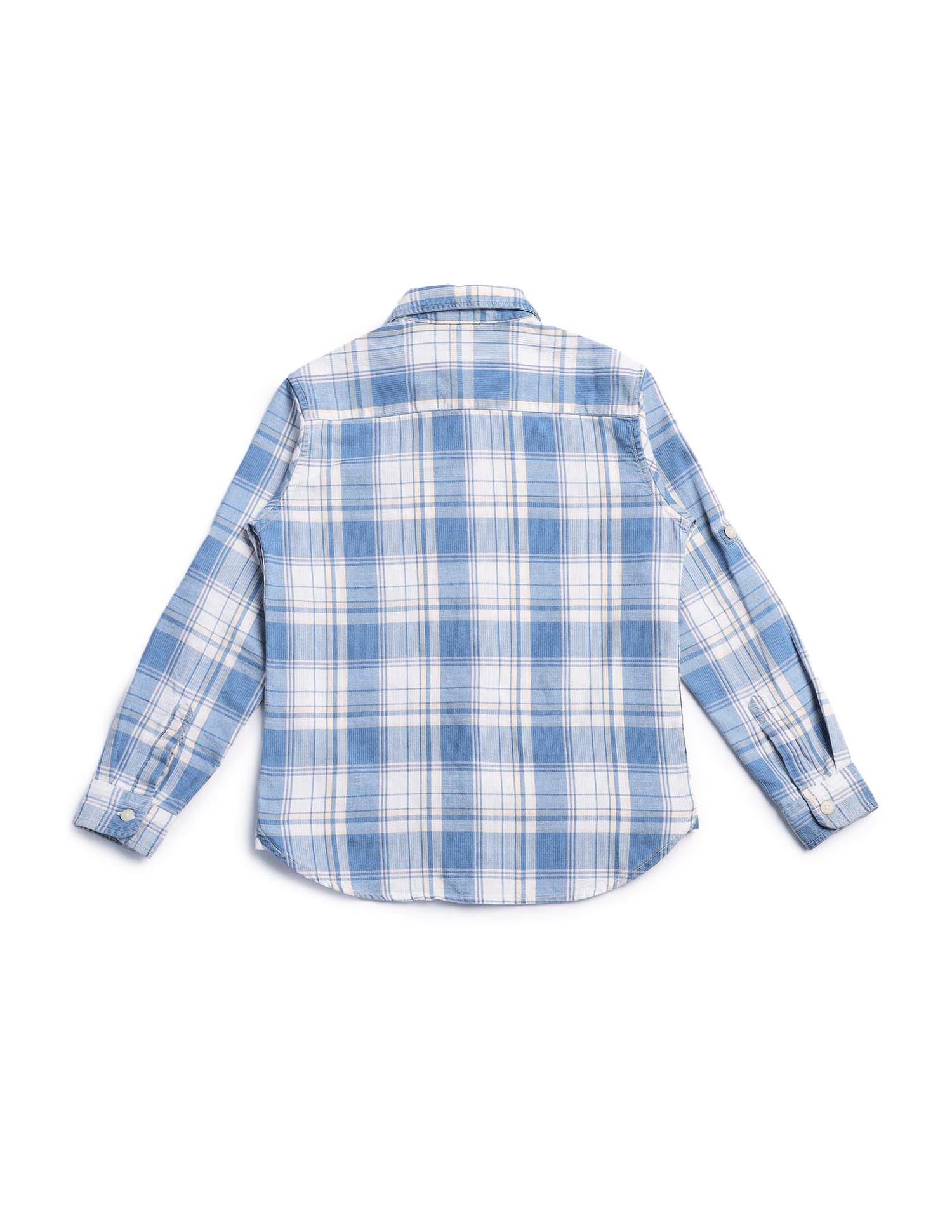 Boys Dobby All Over Printed Shirt Indigo - U.S. POLO ASSN. | Large