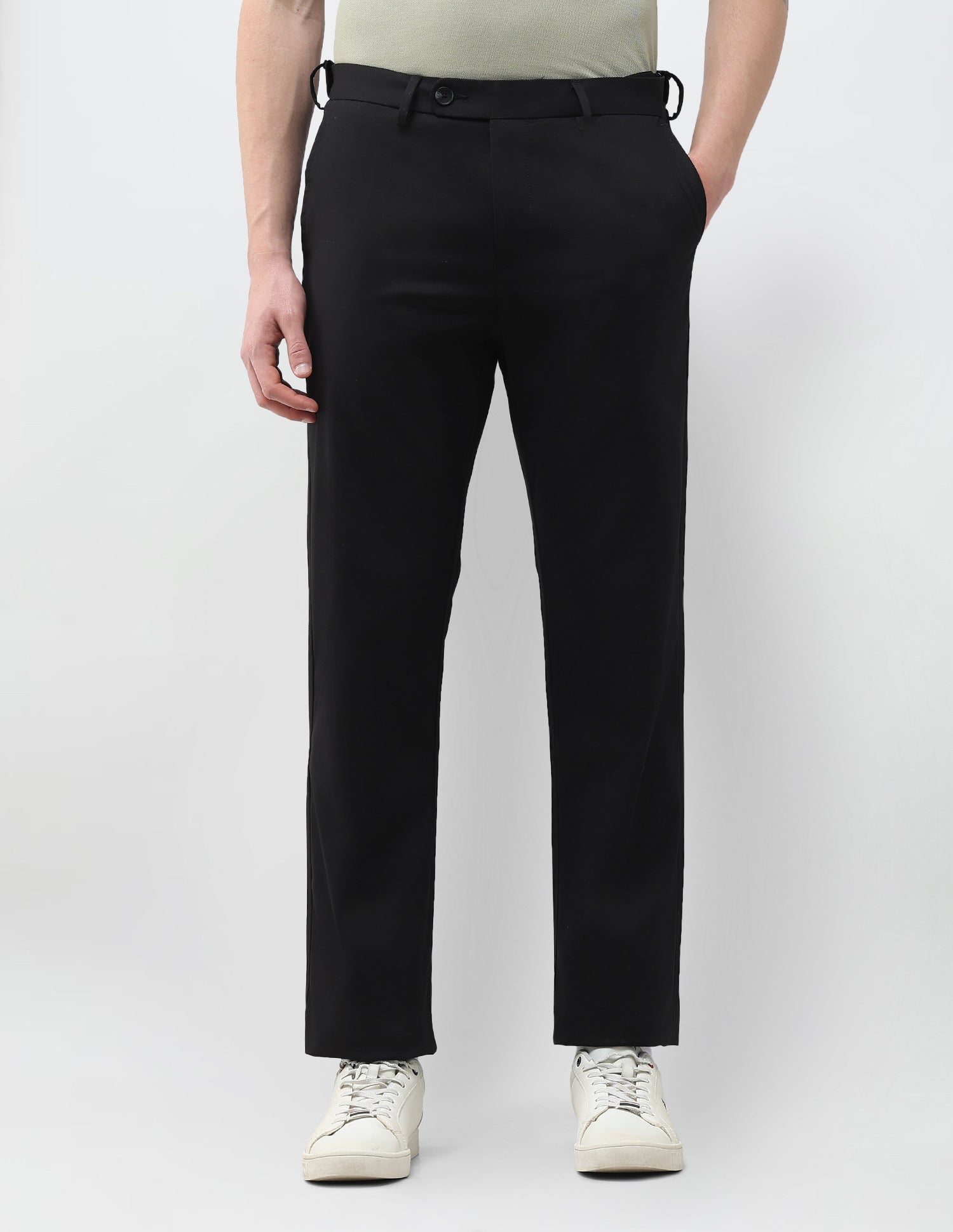 Riley Straight Fit Twill Trousers Black - U.S. Polo Assn. India | Large