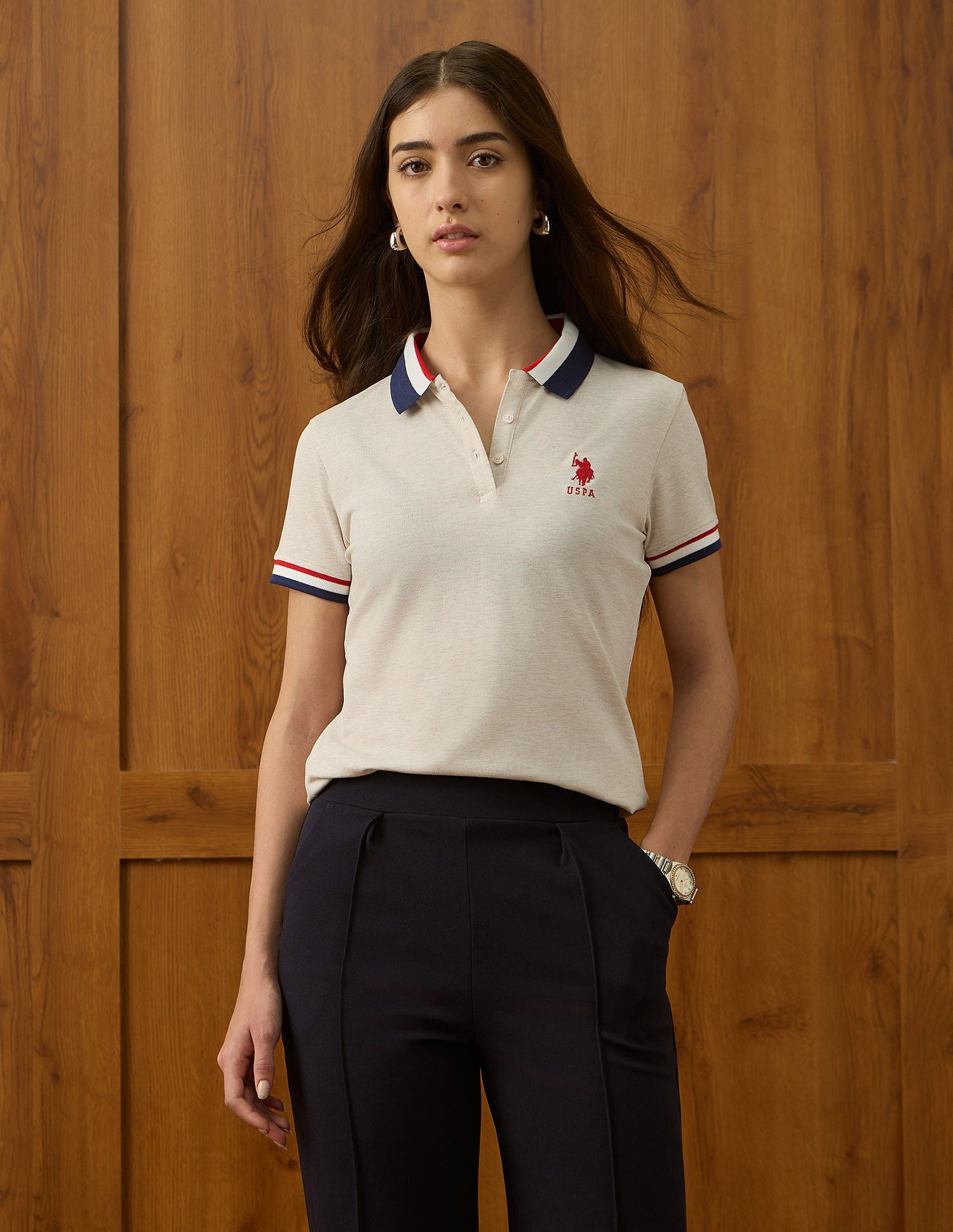 Regular Fit Solid Polo Shirt Ecru - U.S. POLO ASSN. | Large