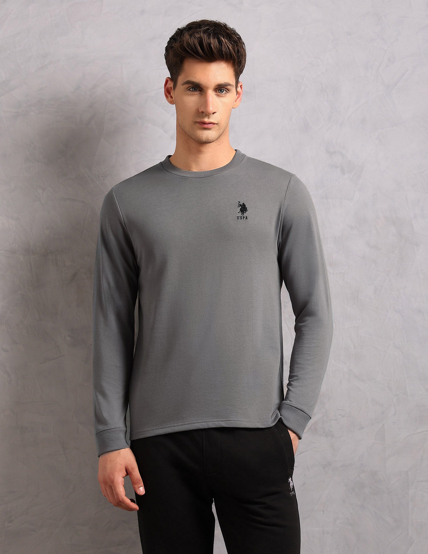 Comfort Fit Solid OEE14 Lounge T-Shirt - Pack Of 1 Grey - U.S. POLO ASSN. | Large