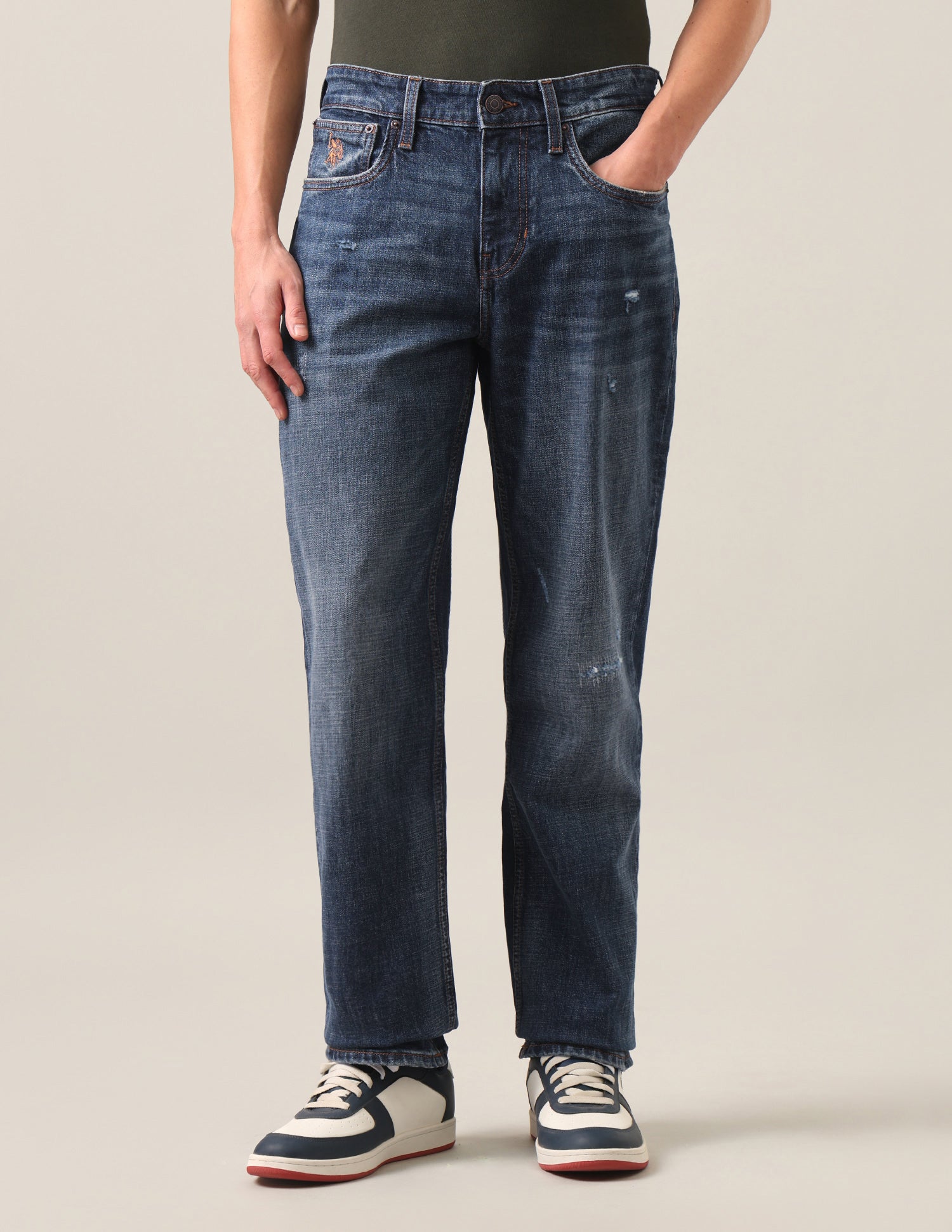 Shawn Relaxed Fit Blue Jeans Dark Blue - U.S. Polo Assn. India | Large