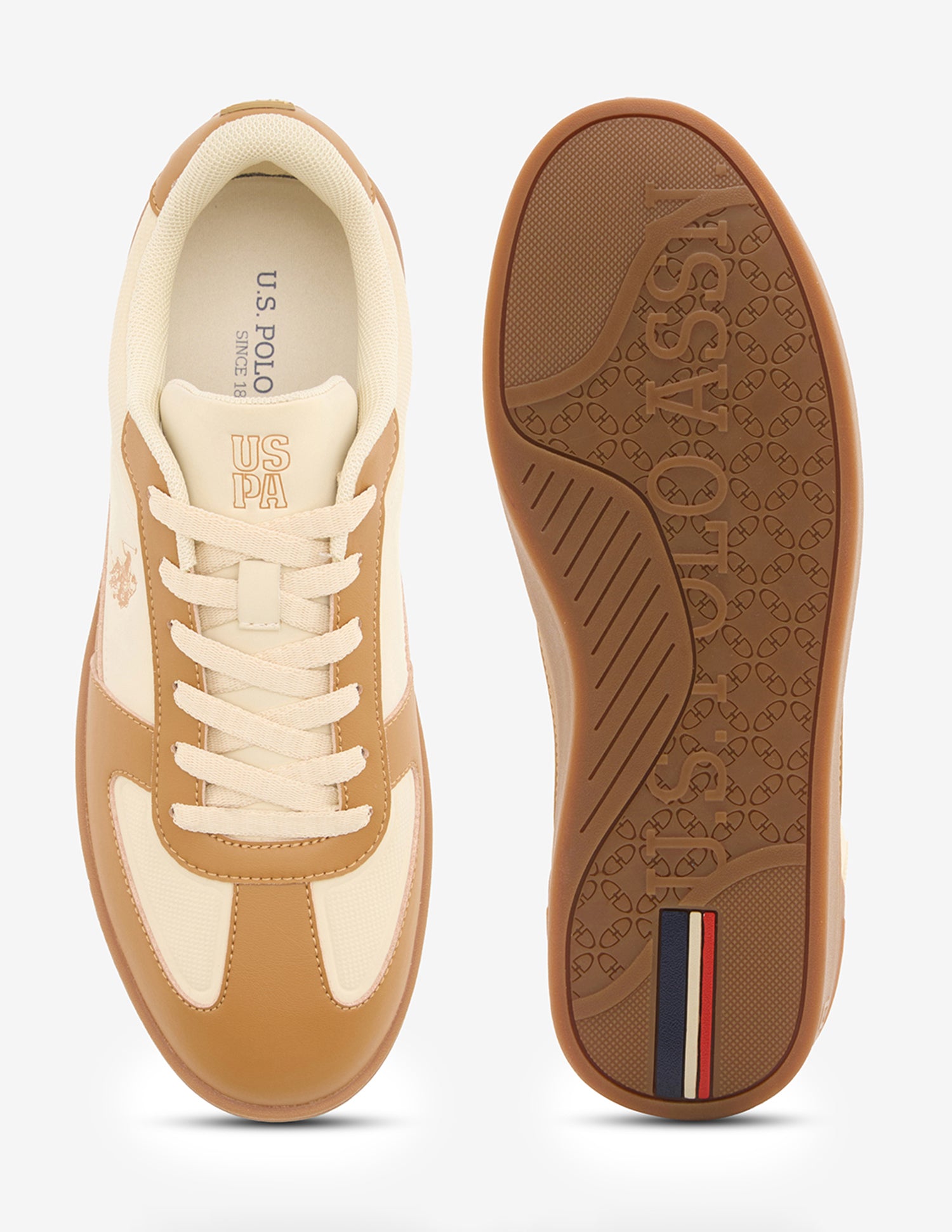 Colour Blocked Trophy Sneakers Tan - U.S. Polo Assn. India | Large