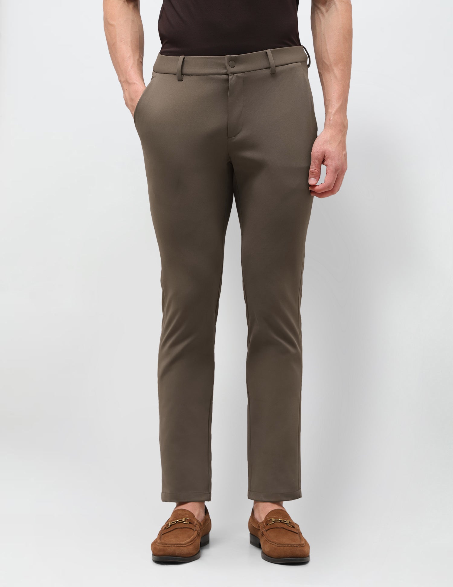 Knitted Austin Slim Fit Trousers Brown - U.S. Polo Assn. India | Large