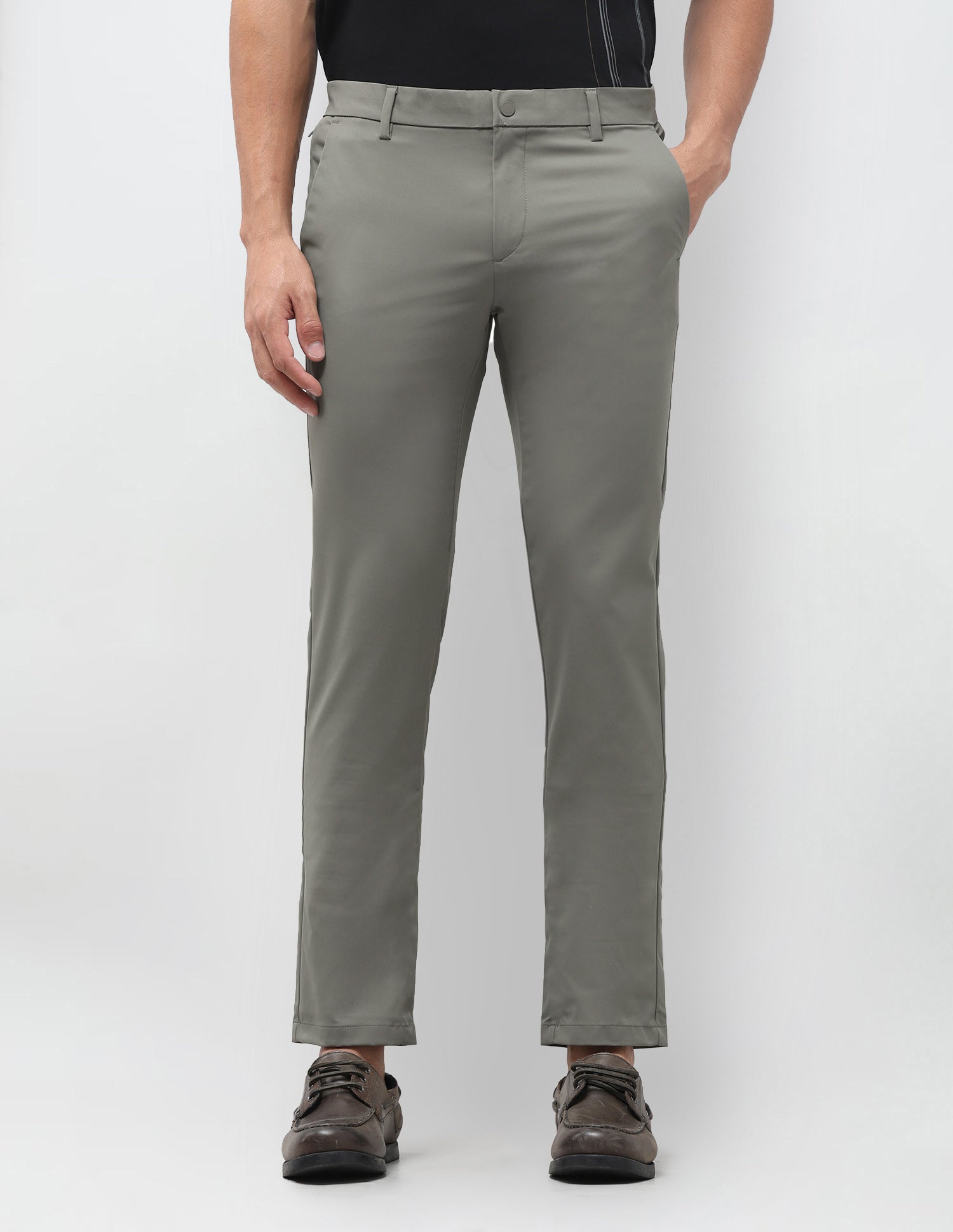 Denver Slim Fit Mid Rise Trousers Green - U.S. Polo Assn. India | Large