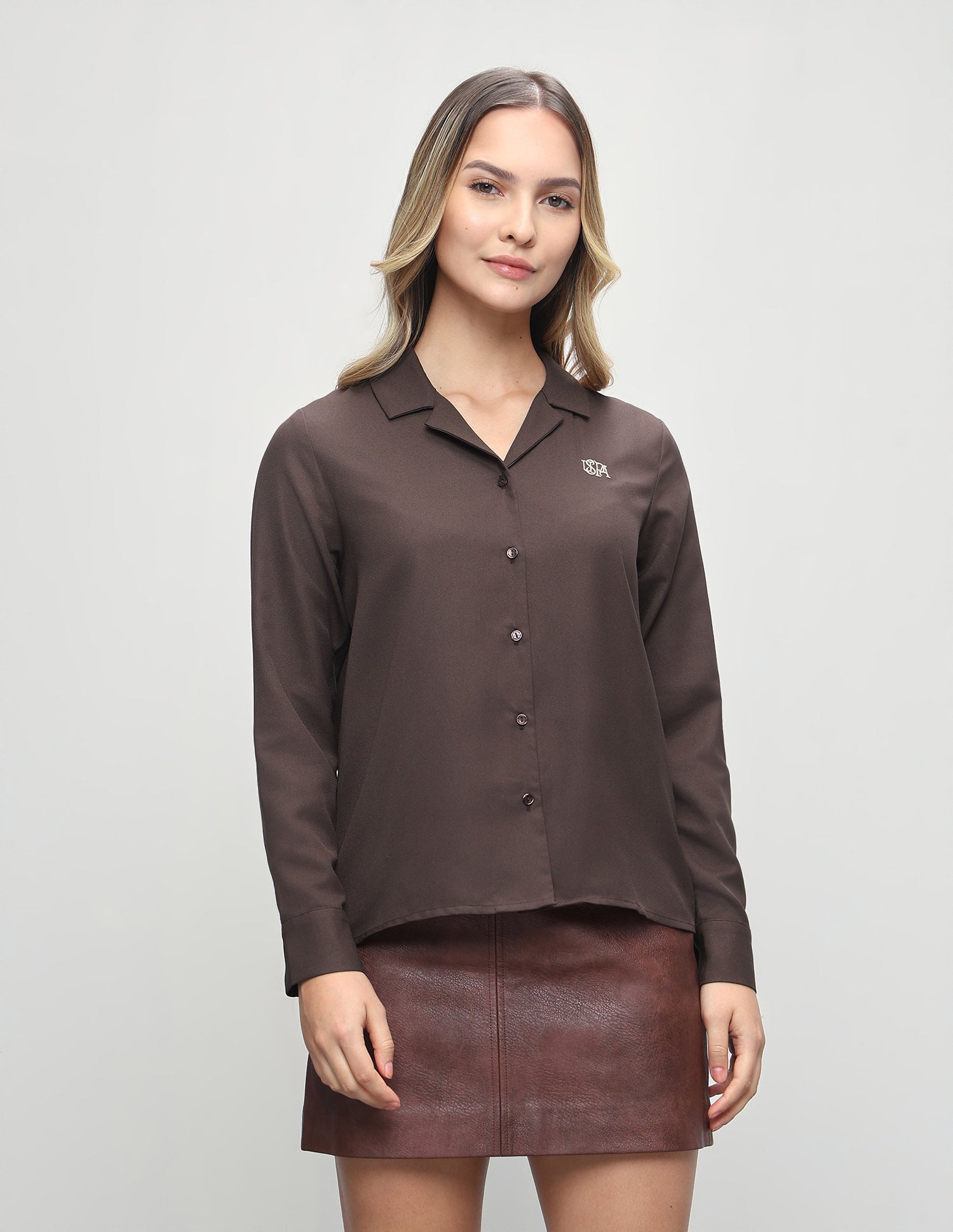 Solid Relaxed Fit Shirt Brown - U.S. Polo Assn. India | Large