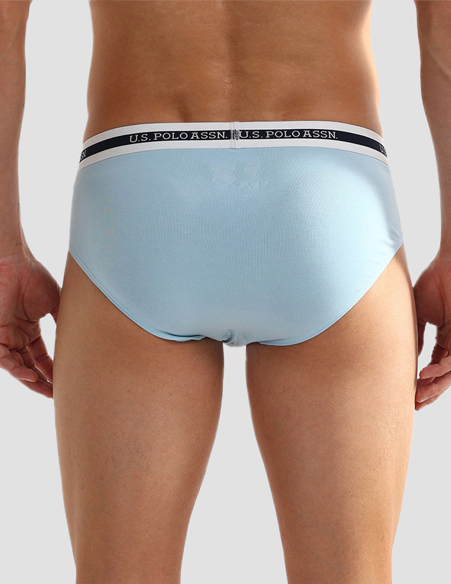 Elasticized Waist OEB09 Briefs - Pack Of 2 Pastel Blue and Fog Grey - U.S. POLO ASSN. | Large
