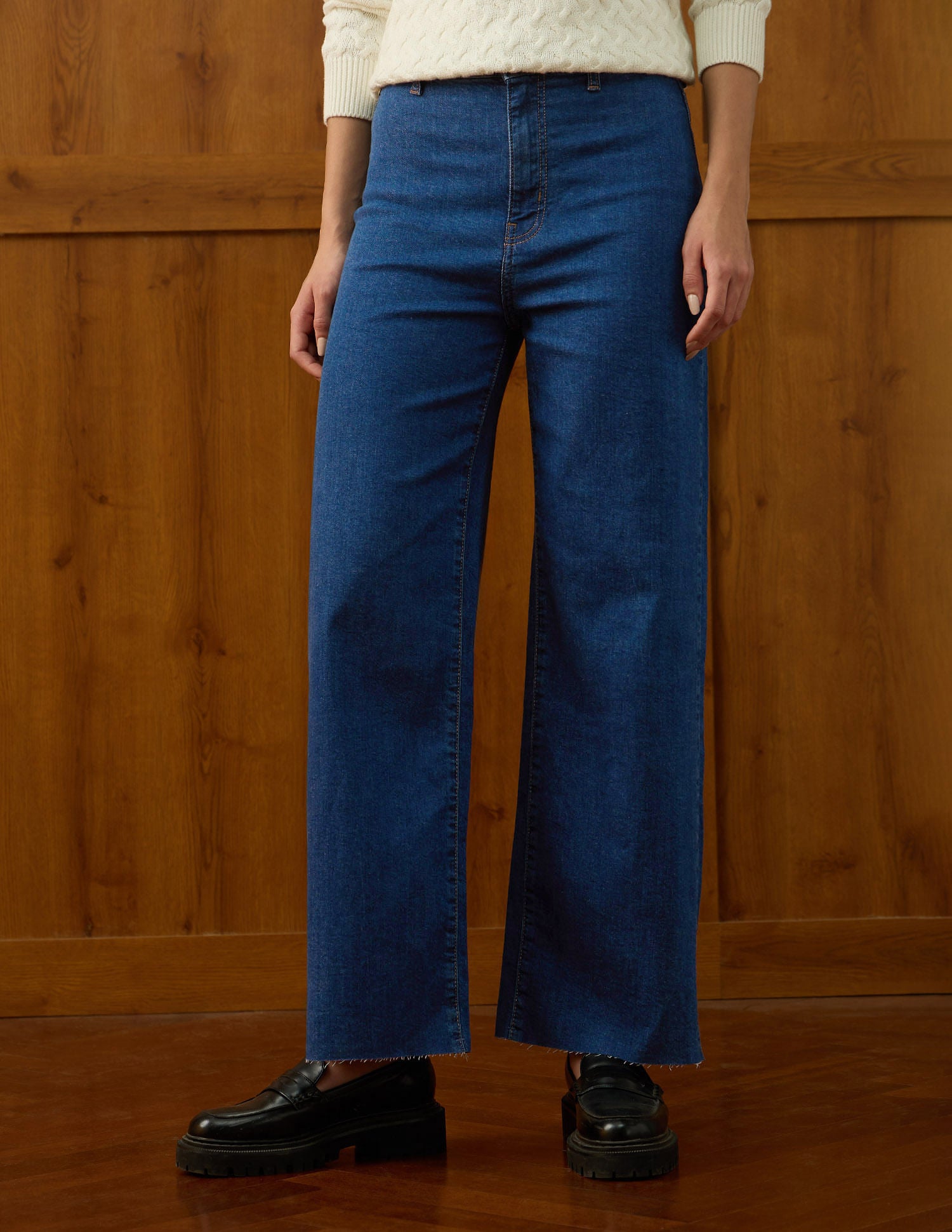 High Rise Wide Leg Fit Jeans Blue - U.S. POLO ASSN. | Large