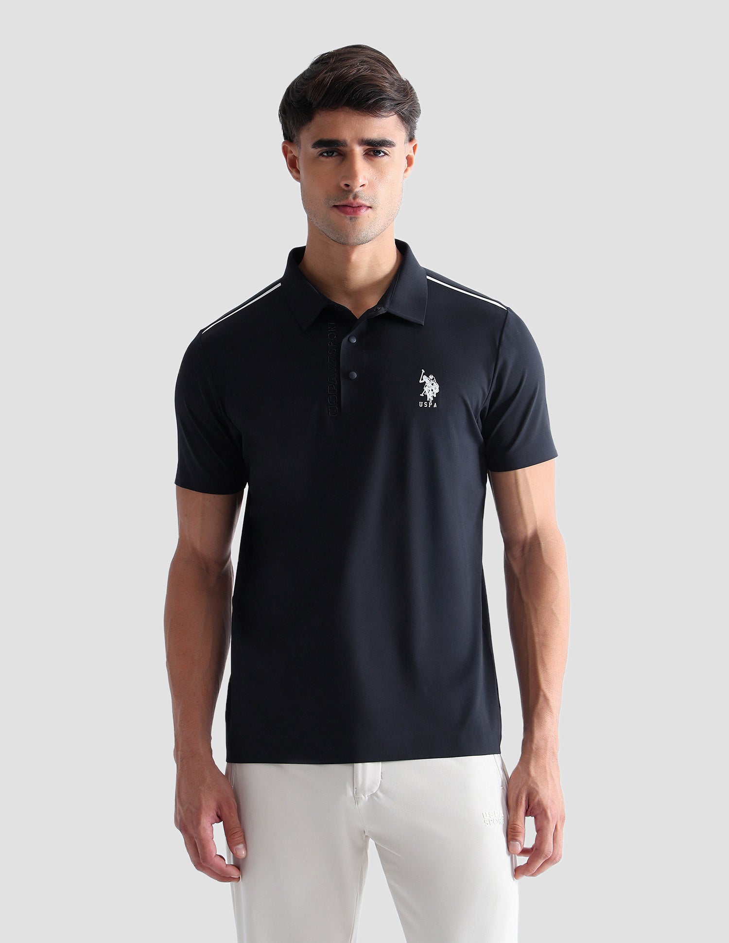 Solid Regular Fit Active Polo Shirt Navy - U.S. POLO ASSN. | Large