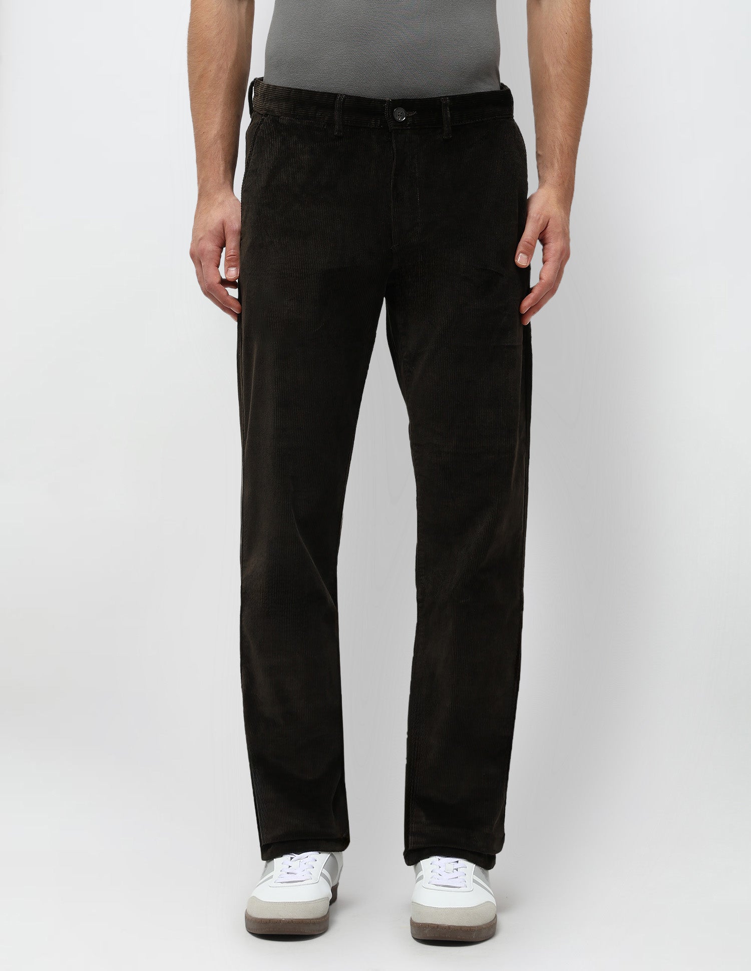 Riley Straight Fit Corduroy Trousers Dark Olive - U.S. POLO ASSN. | Large