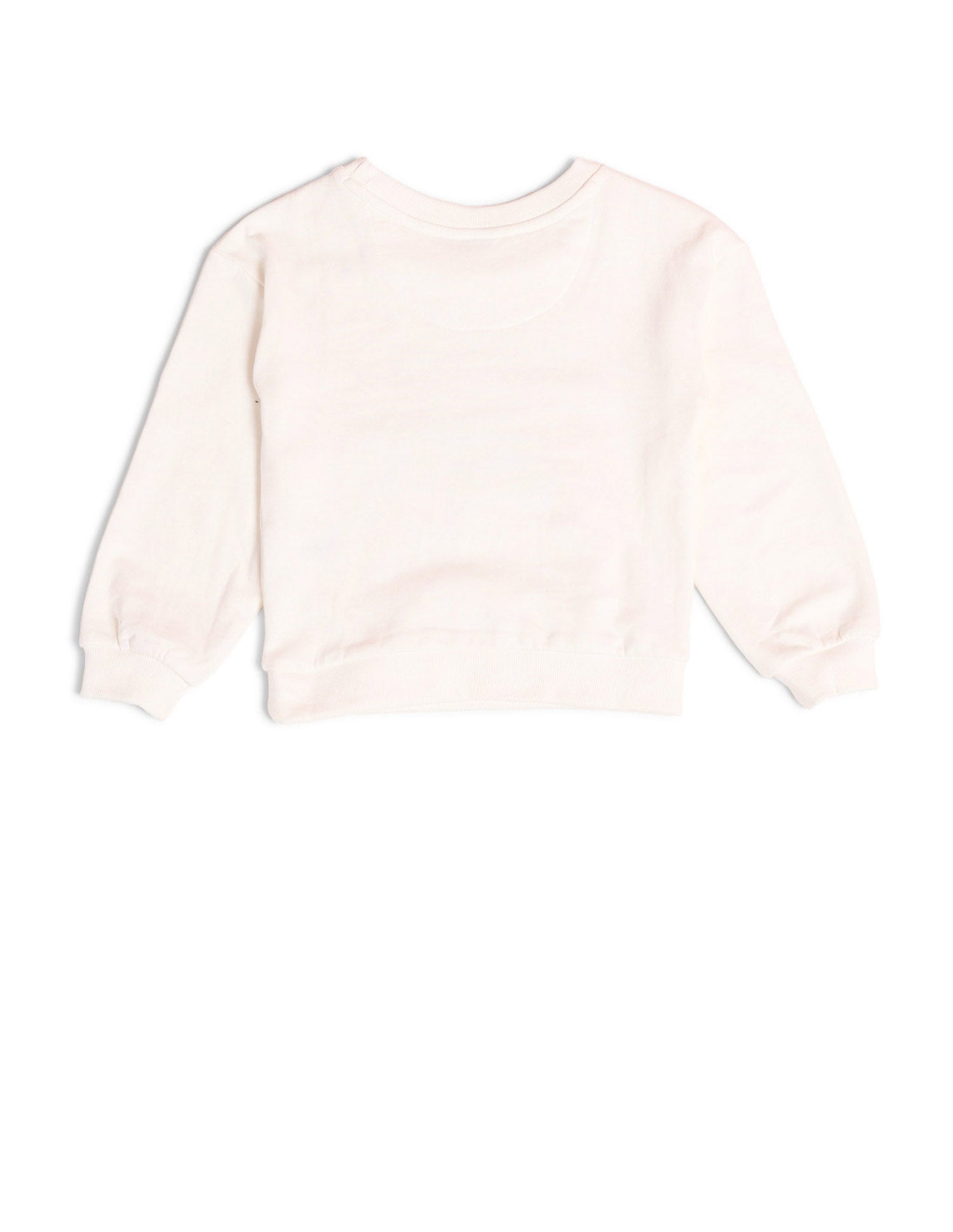 Girls Graphic Printed Regular Fit Sweatshirt Cream - U.S. POLO ASSN. | Large