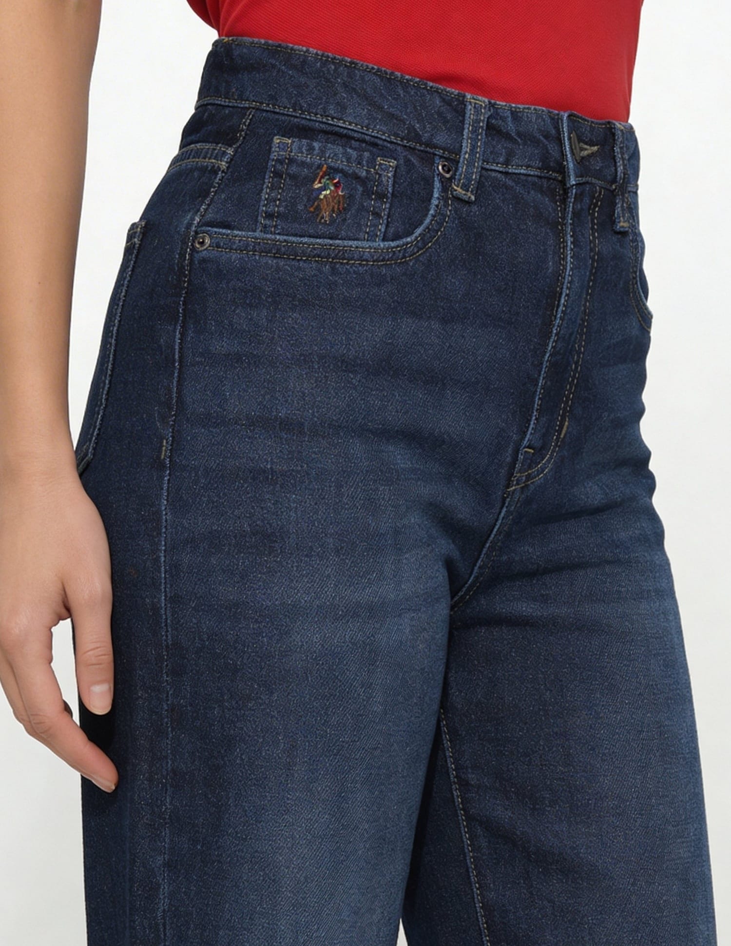High Rise Straight Fit Jeans Blue - U.S. Polo Assn. India | Large