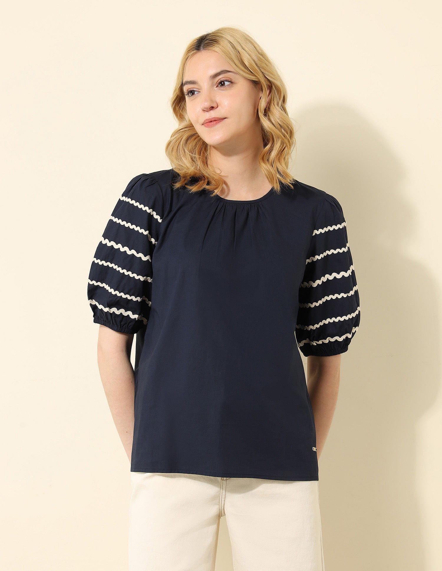 Ric-Rac Pure Cotton Top Navy - U.S. POLO ASSN. | Large