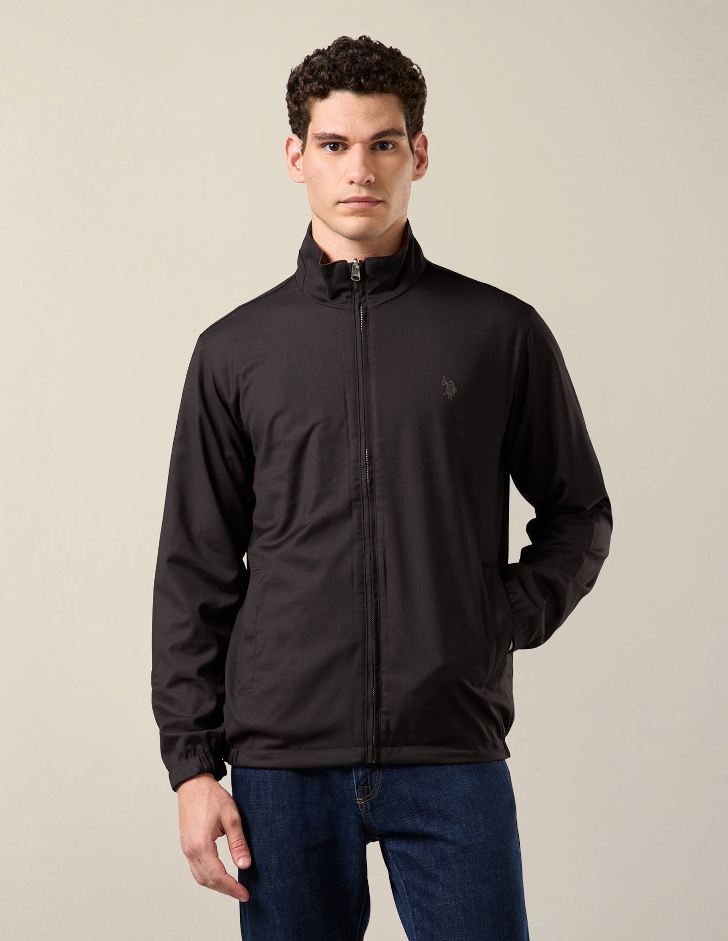 Solid Regular Fit Reversible Jacket Choco - U.S. Polo Assn. India | Large
