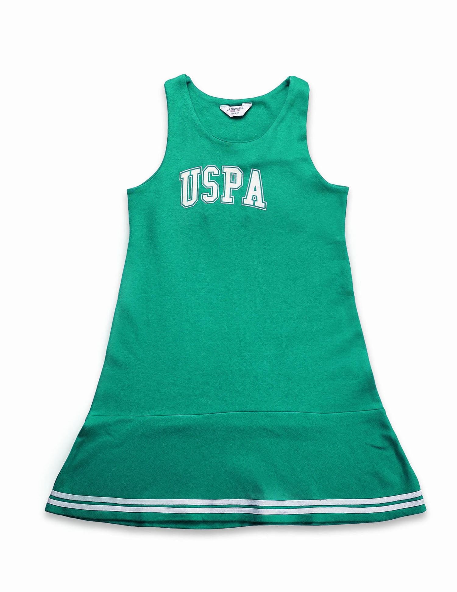 Girls Brand Printed A Line Dress Green - U.S. POLO ASSN. | Large