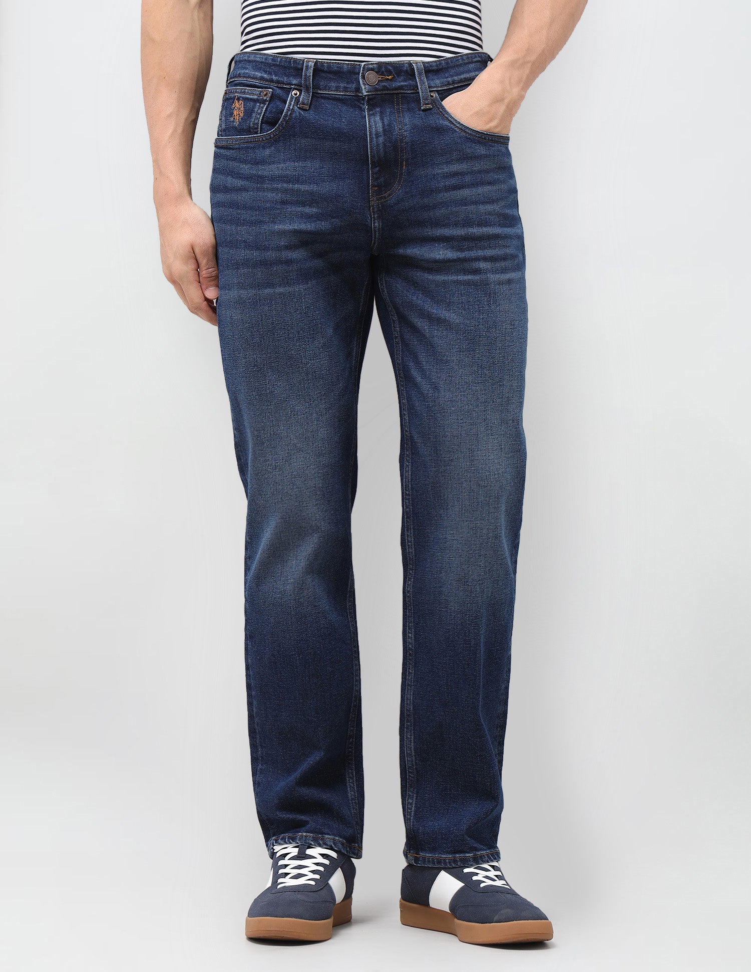 Shawn Relaxed Fit Blue Jeans Dark Blue - U.S. Polo Assn. India | Large