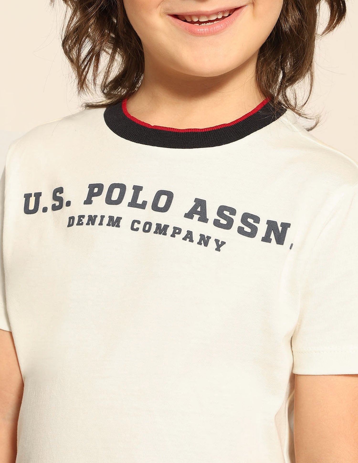 Boys Brand Embossed Pure Cotton T-Shirt White - U.S. POLO ASSN. | Large