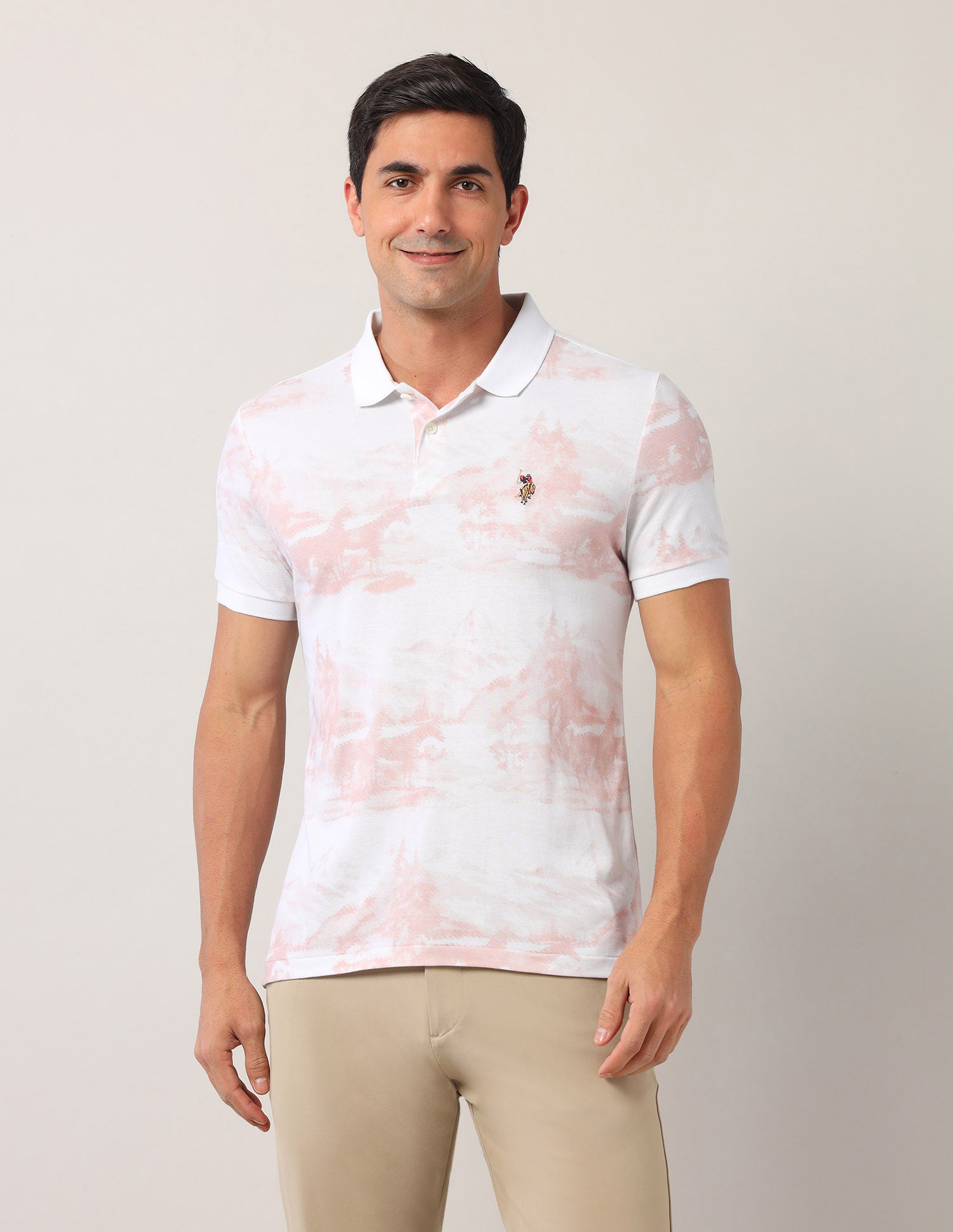 Abstract Americana Polo Shirt Peach - U.S. Polo Assn. India | Large