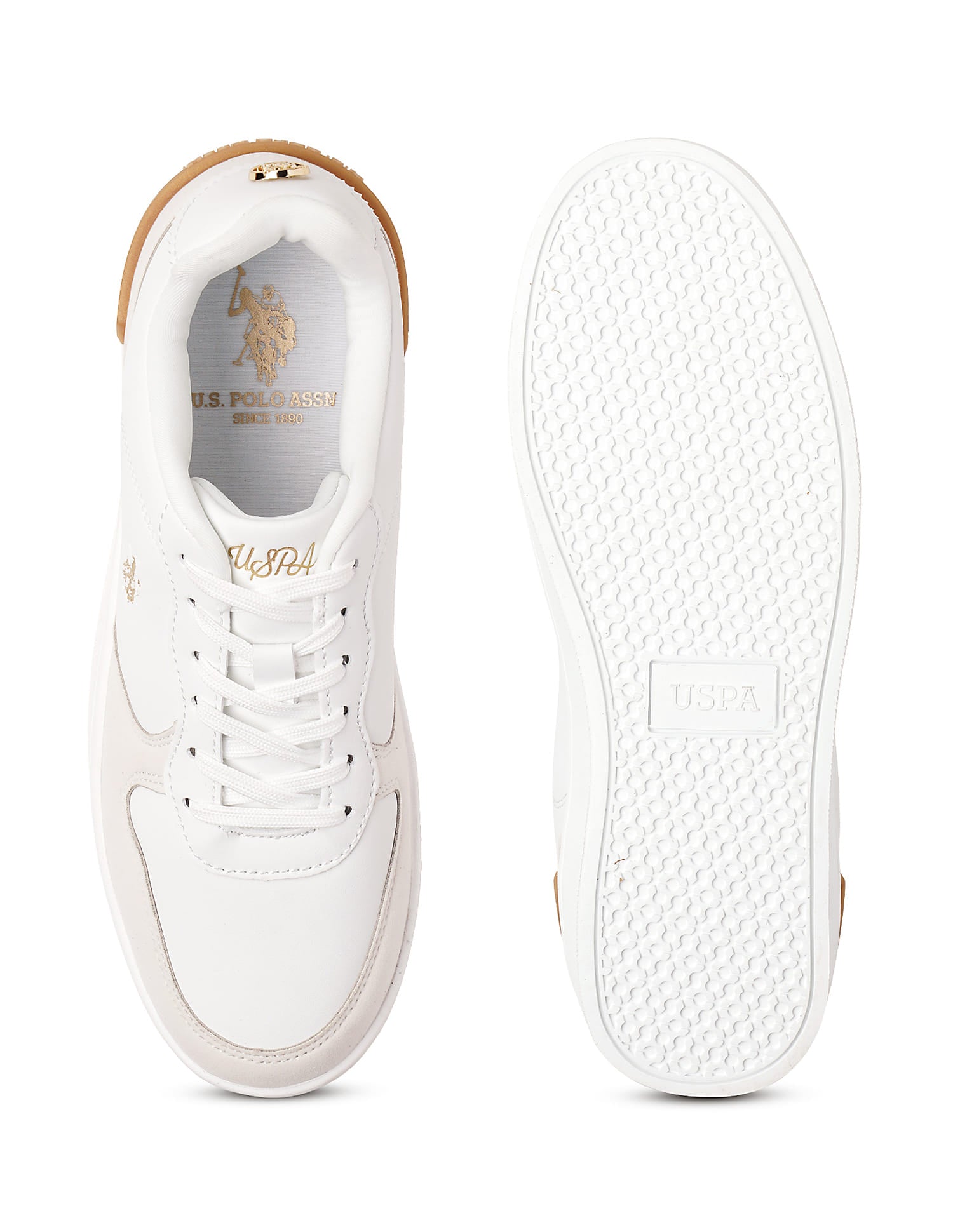 Women Textured Ingrid Sneakers Off White - U.S. Polo Assn. India | Large