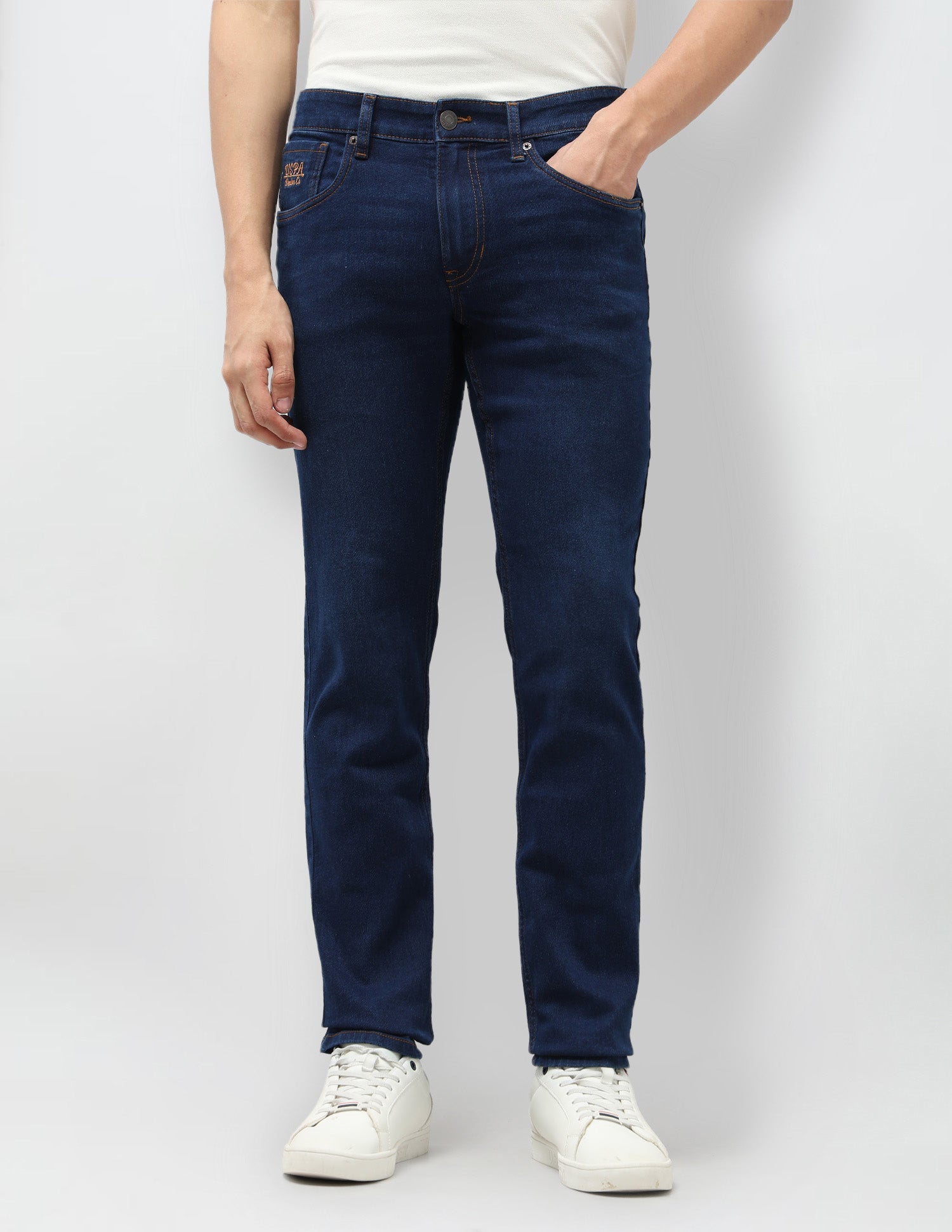 Brandon Slim Tapered Fit Blue Jeans Blue - U.S. Polo Assn. India | Large