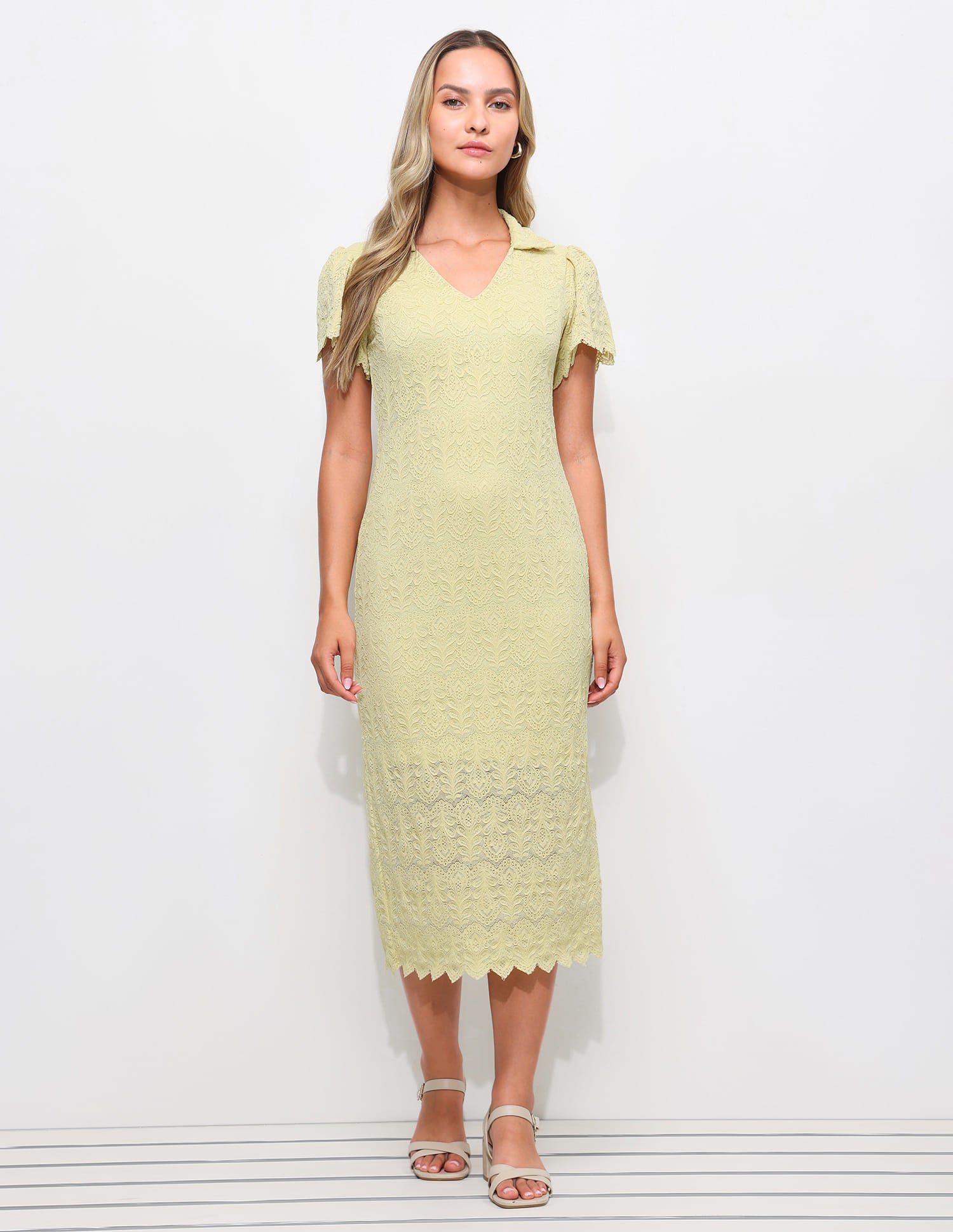 Polo Collar Lace Dress Green - U.S. Polo Assn. India | Large