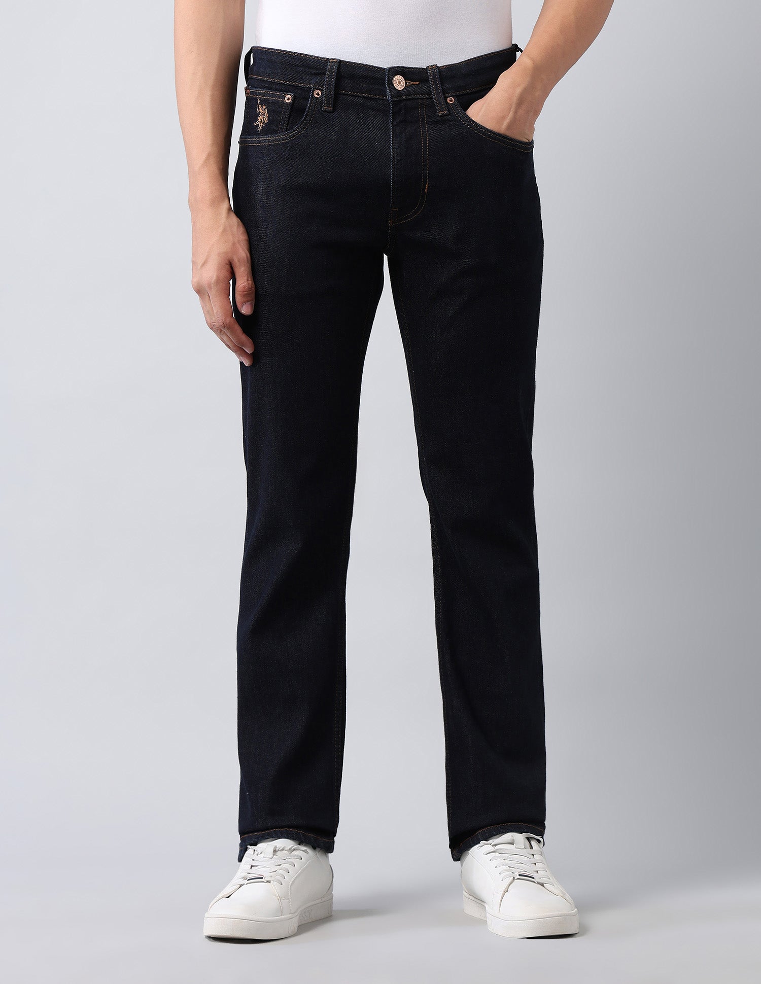 Harold Slim Straight Fit Blue Jeans Dark Wash - U.S. POLO ASSN. | Large