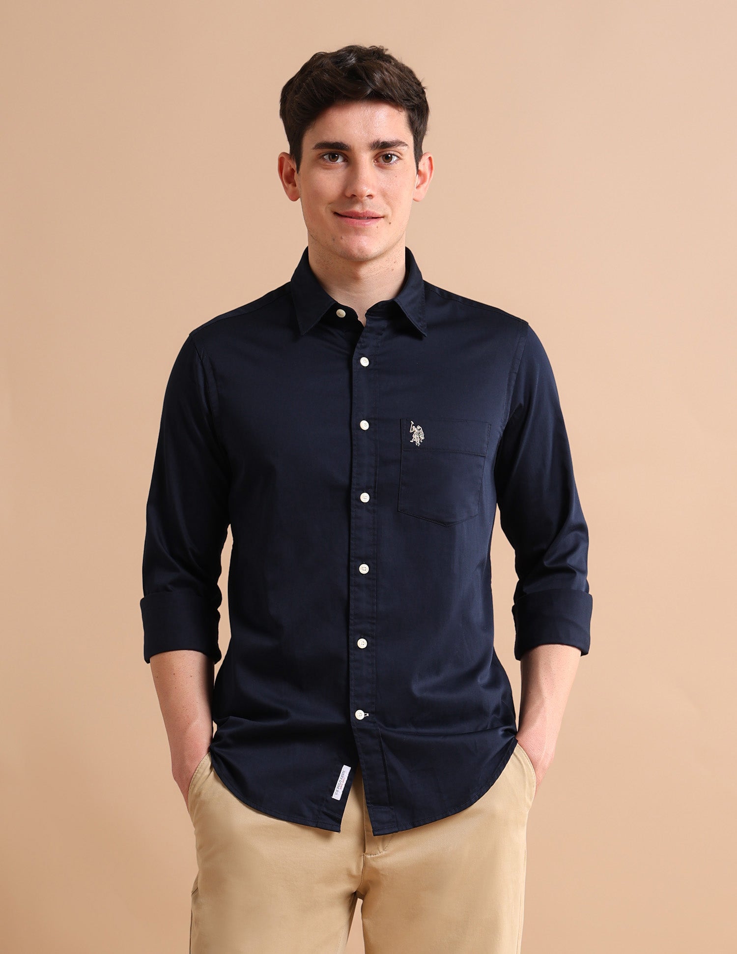 Tailored Satin Shirt Navy - U.S. POLO ASSN. | Large