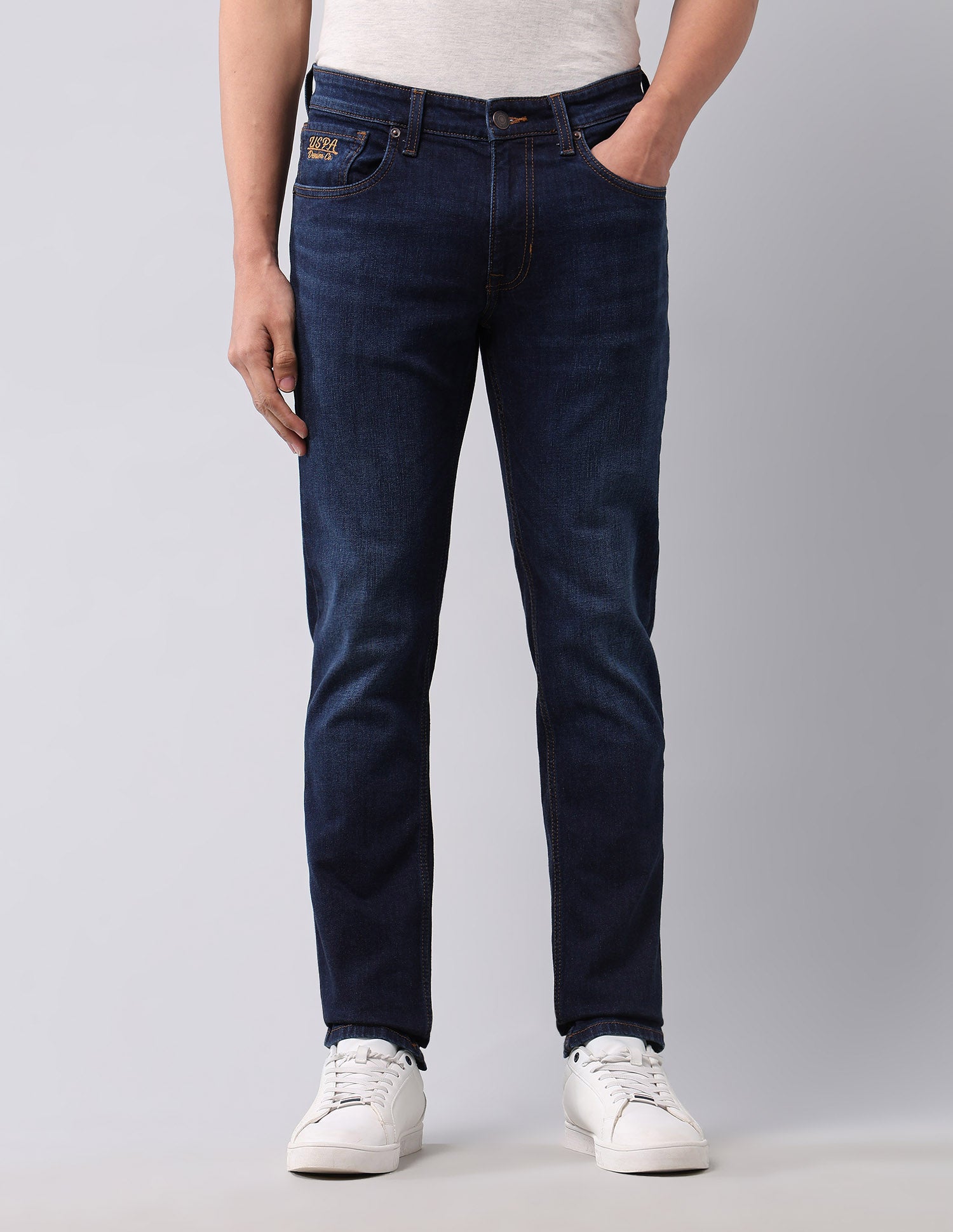 Brandon Slim Tapered Fit Blue Jeans Dark Blue - U.S. POLO ASSN. | Large