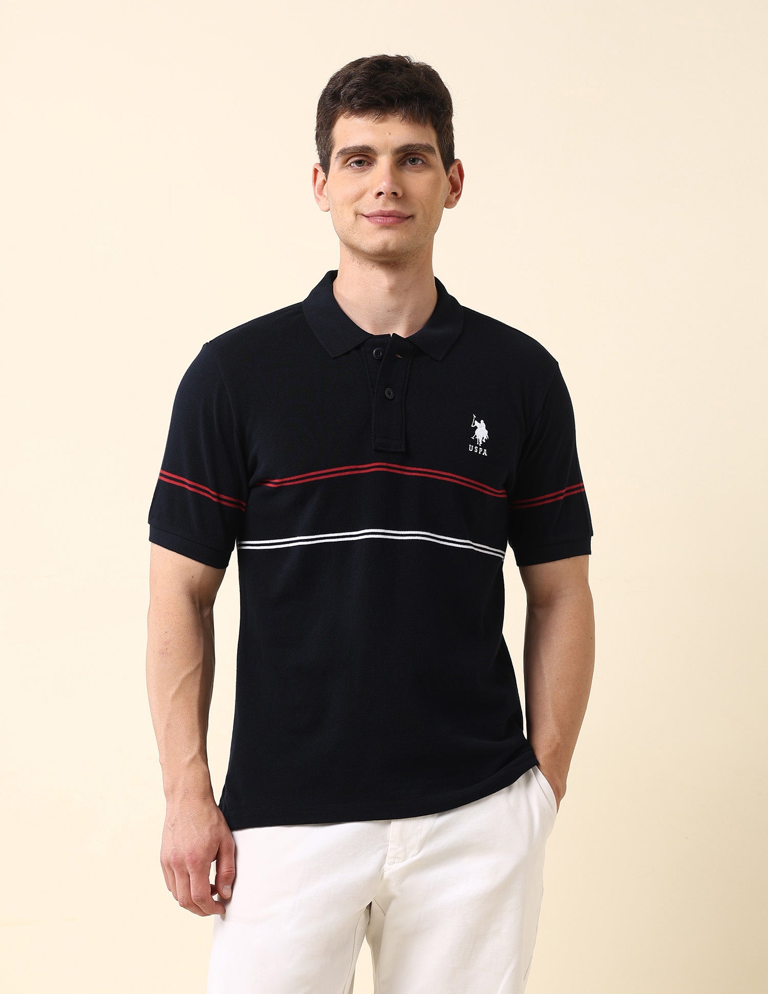 Horizontal Striped Classic Polo Shirt Navy - U.S. POLO ASSN. | Large