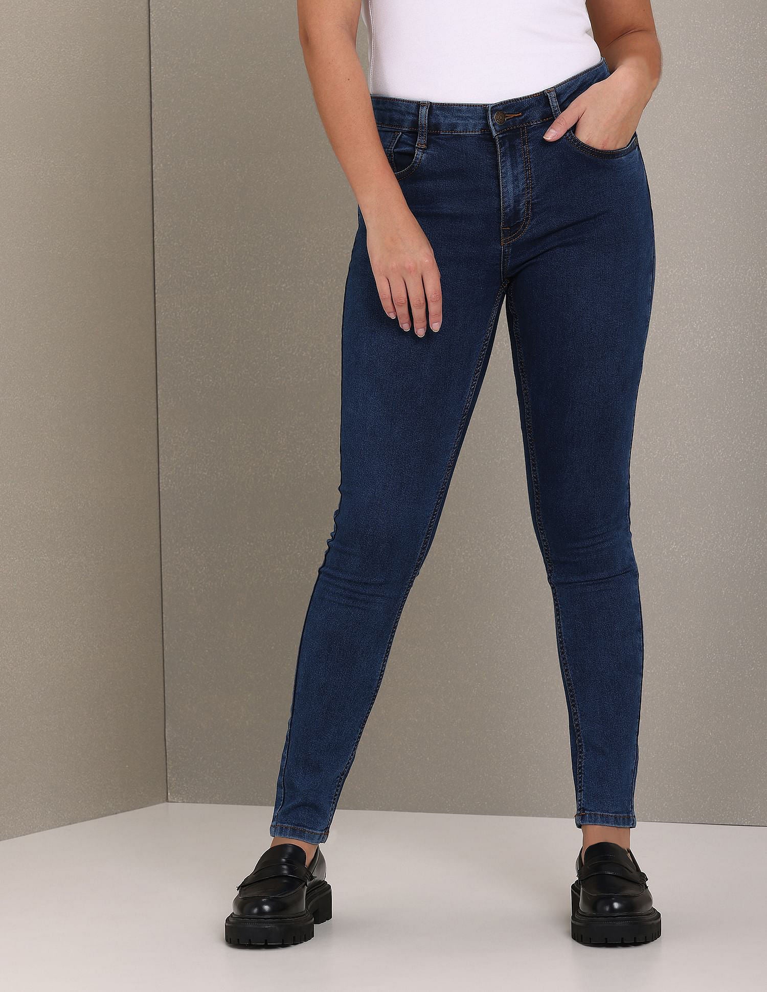 Denim Weave Super Skinny Fit Jeans Blue - U.S. Polo Assn. India | Large
