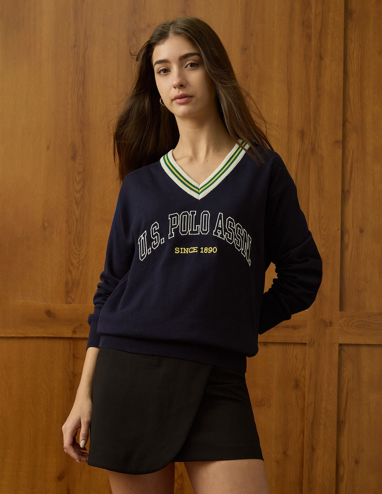 Relaxed Fit Brand Printed Sweater Navy - U.S. POLO ASSN. | Large