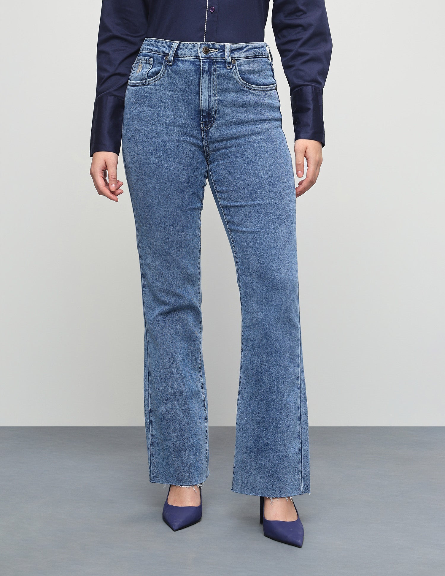 High Rise Bootcut Fit Jeans Dark Blue - U.S. Polo Assn. India | Large