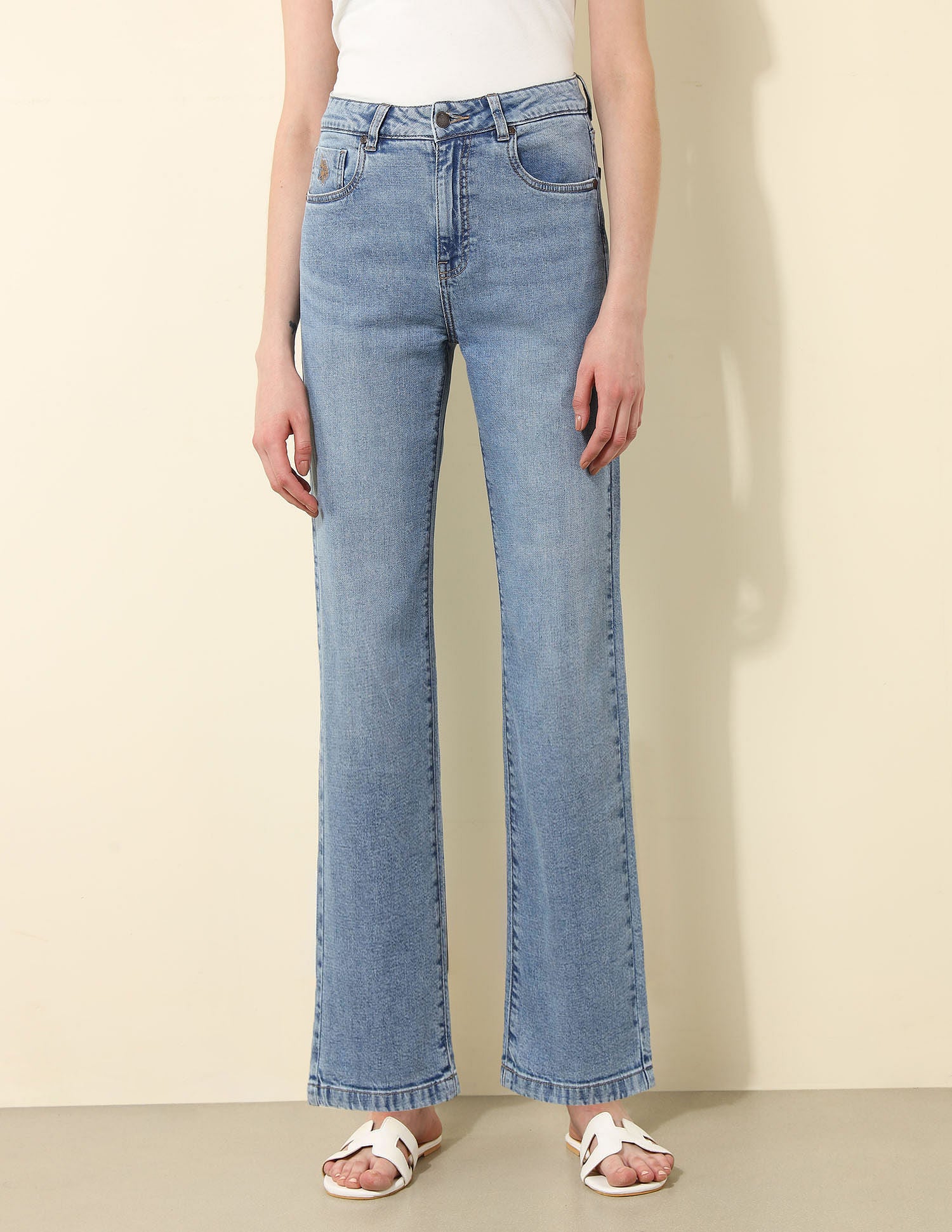 High Rise Straight Fit Jeans Blue - U.S. POLO ASSN. | Large