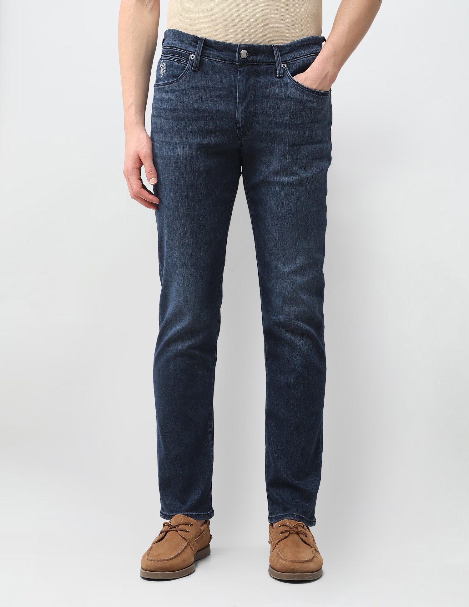 Brandon Slim Tapered Fit Blue Jeans Blue - U.S. Polo Assn. India | Large