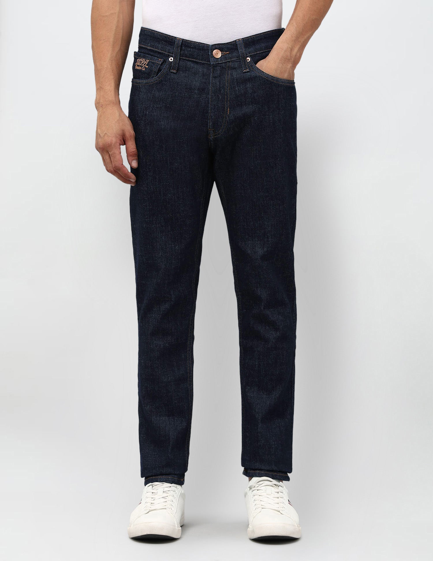 Brandon Slim Tapered Fit Blue Jeans Indigo - U.S. POLO ASSN. | Large