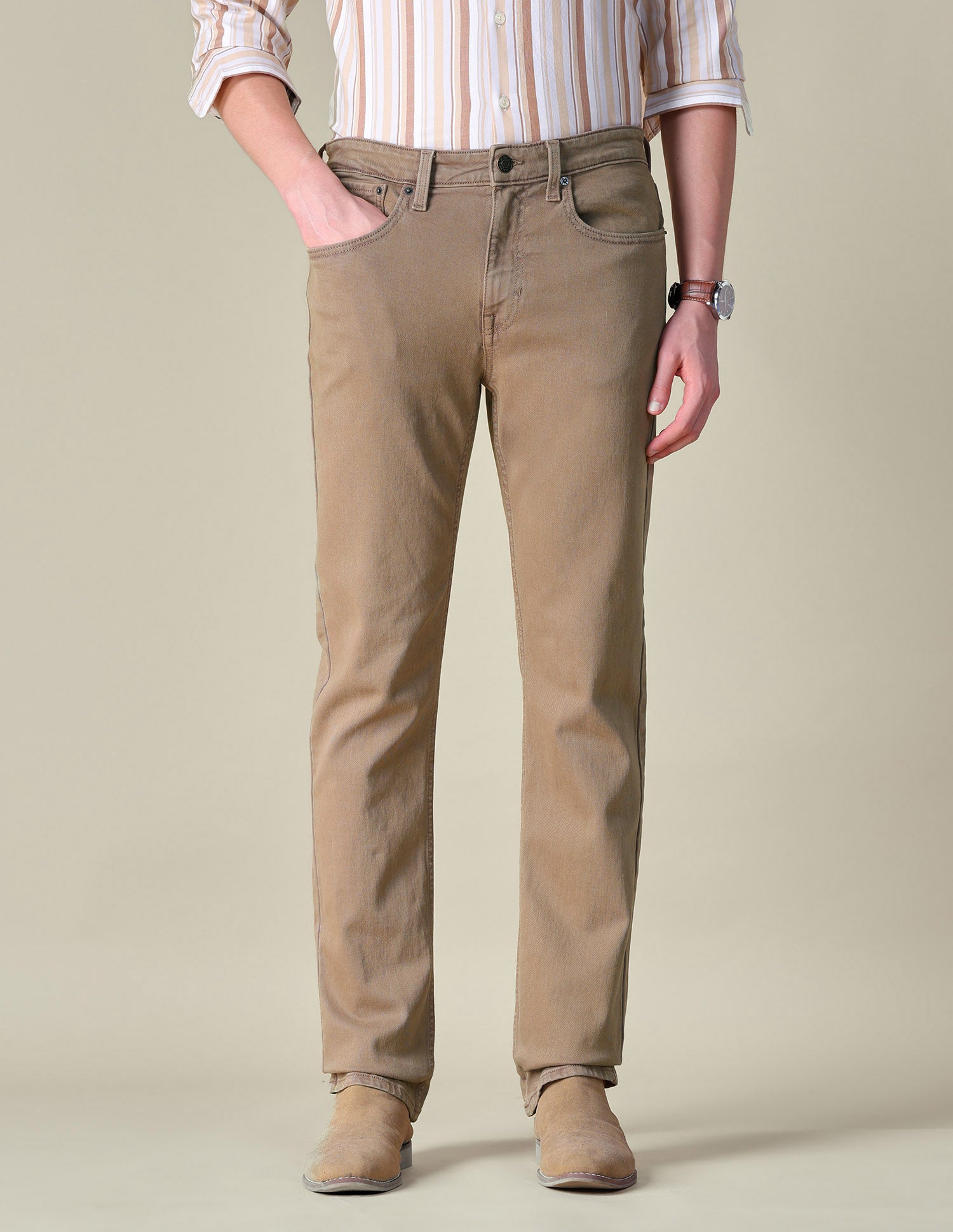 Slim Straight Fit Brown Jeans Brown - U.S. POLO ASSN. | Large