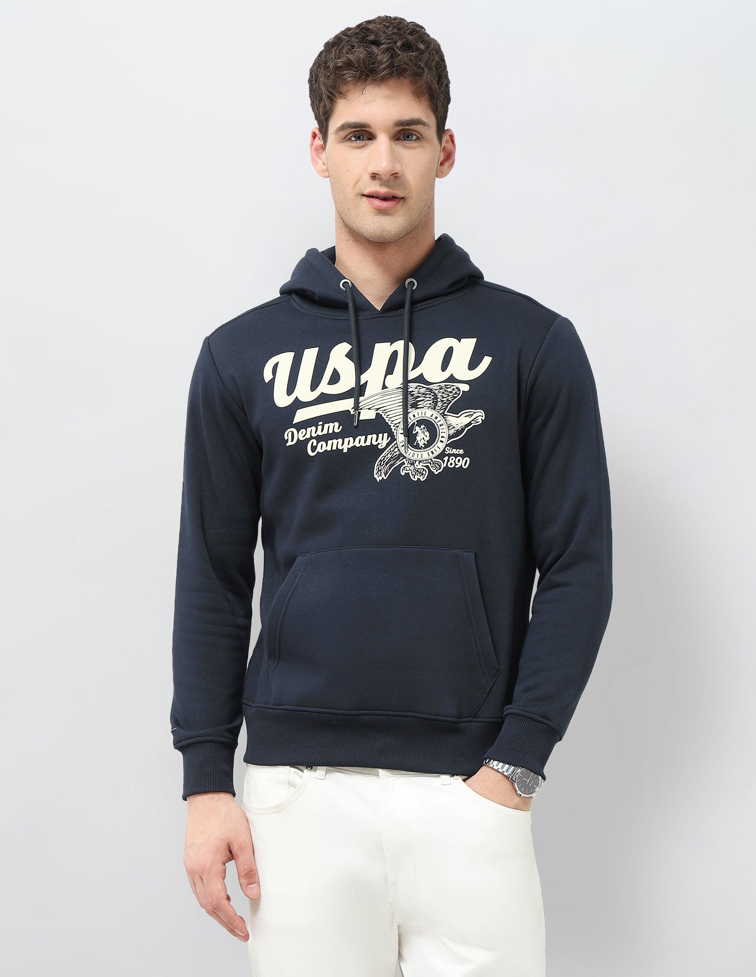 Brand Printed Regular Fit Sweatshirt Navy - U.S. POLO ASSN. | Large