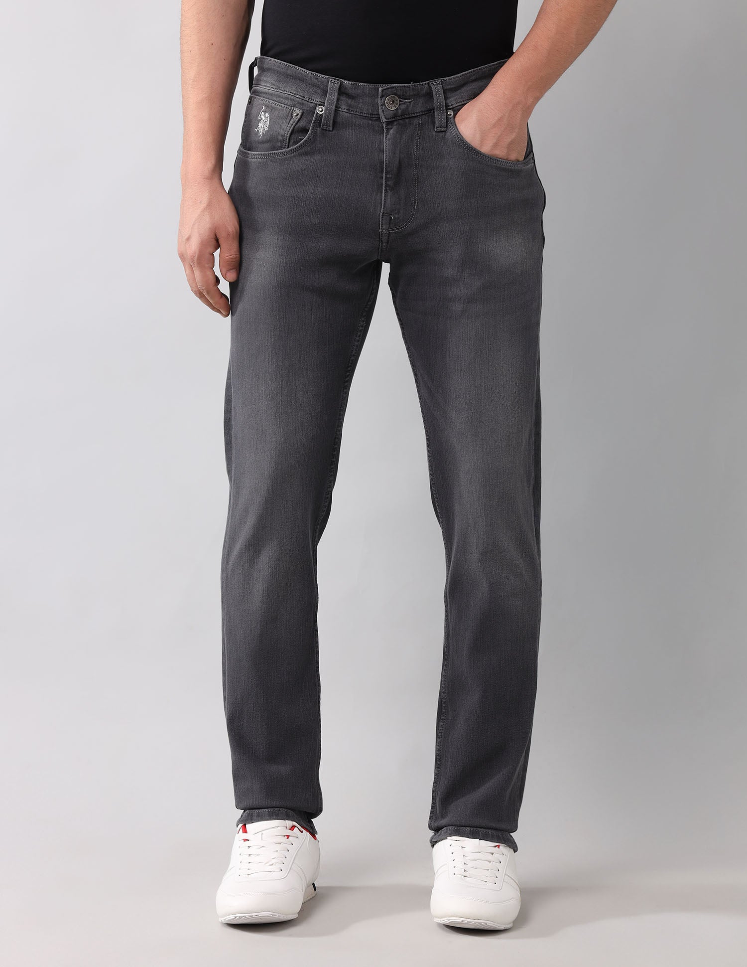Brandon Slim Tapered Fit Authentic Bi Stretch Jeans Grey - U.S. Polo Assn. India | Large