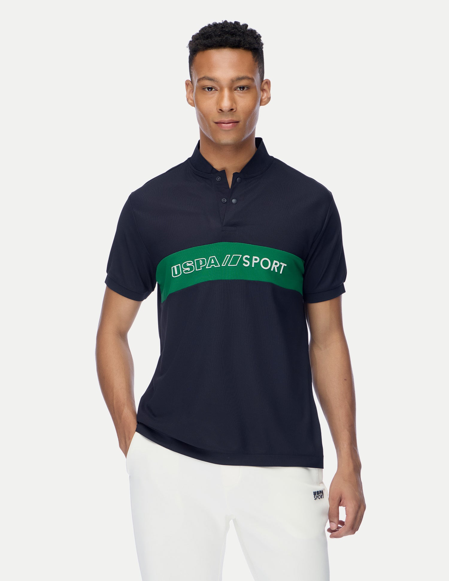 Brand Embossed Regular Fit Active Polo Shirt Navy - U.S. Polo Assn. India | Large