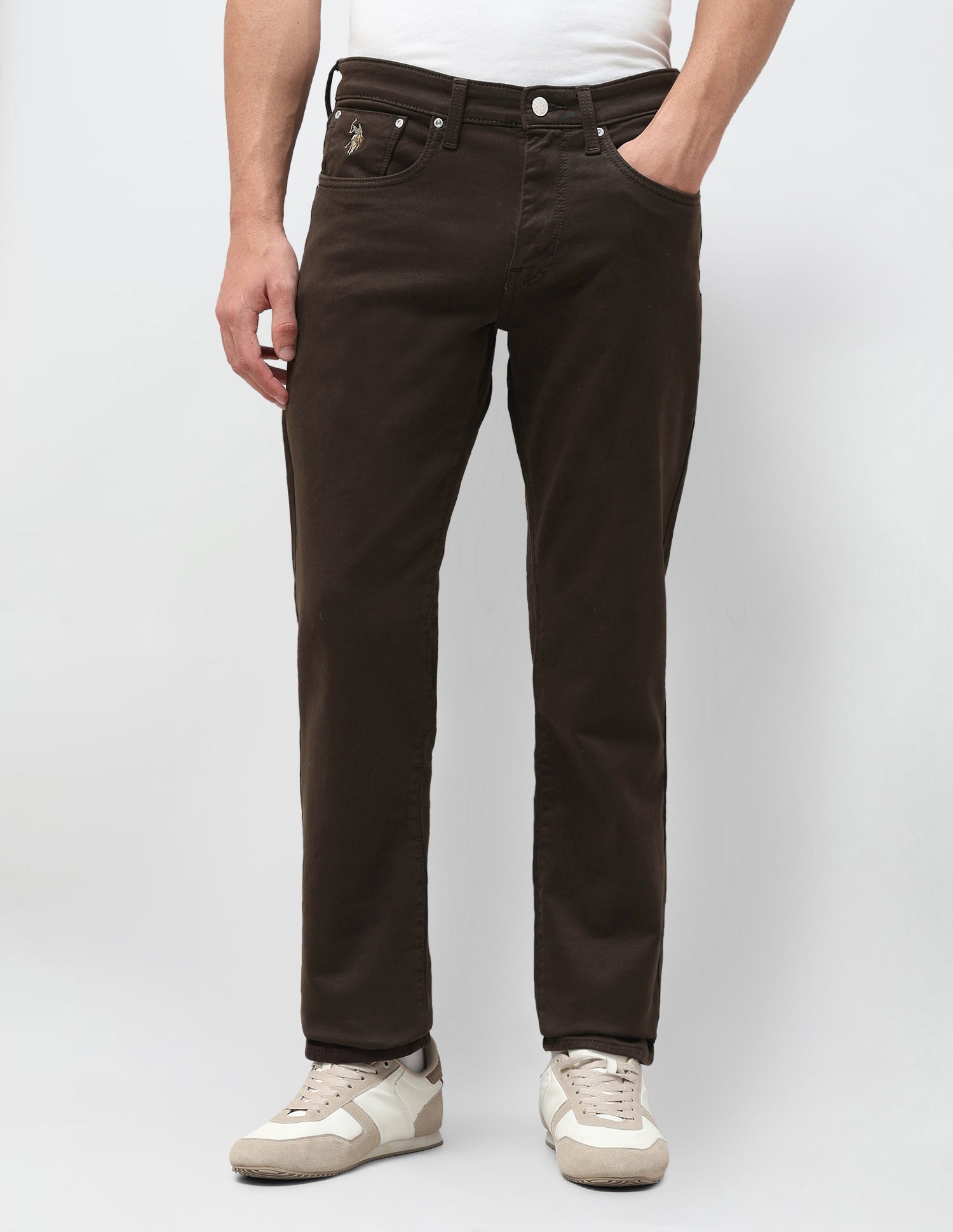 Harold Slim Straight Fit Brown Jeans Choco - U.S. Polo Assn. India | Large