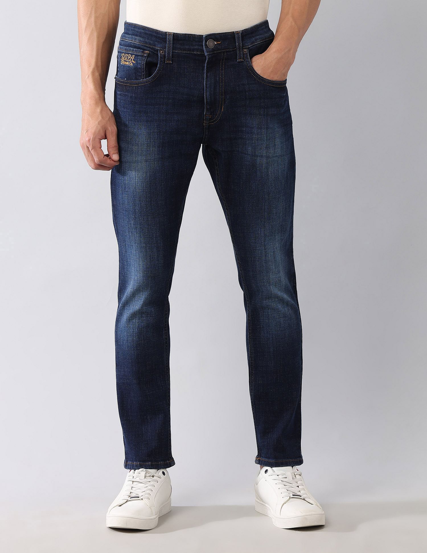 Henry Skinny Cropped Fit Blue Jeans Blue - U.S. POLO ASSN. | Large