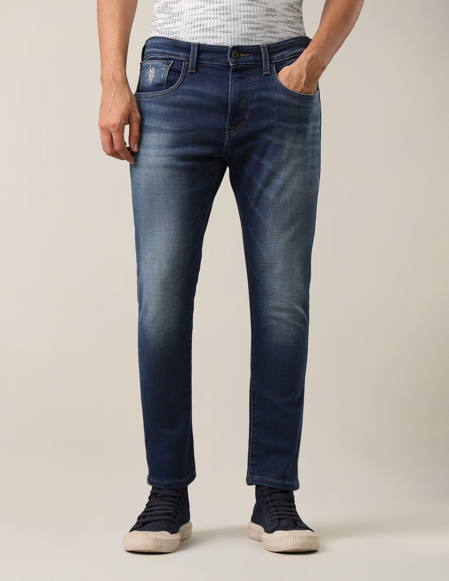Henry Tapered Fit Blue Jeans Tinted Blue - U.S. Polo Assn. India | Large
