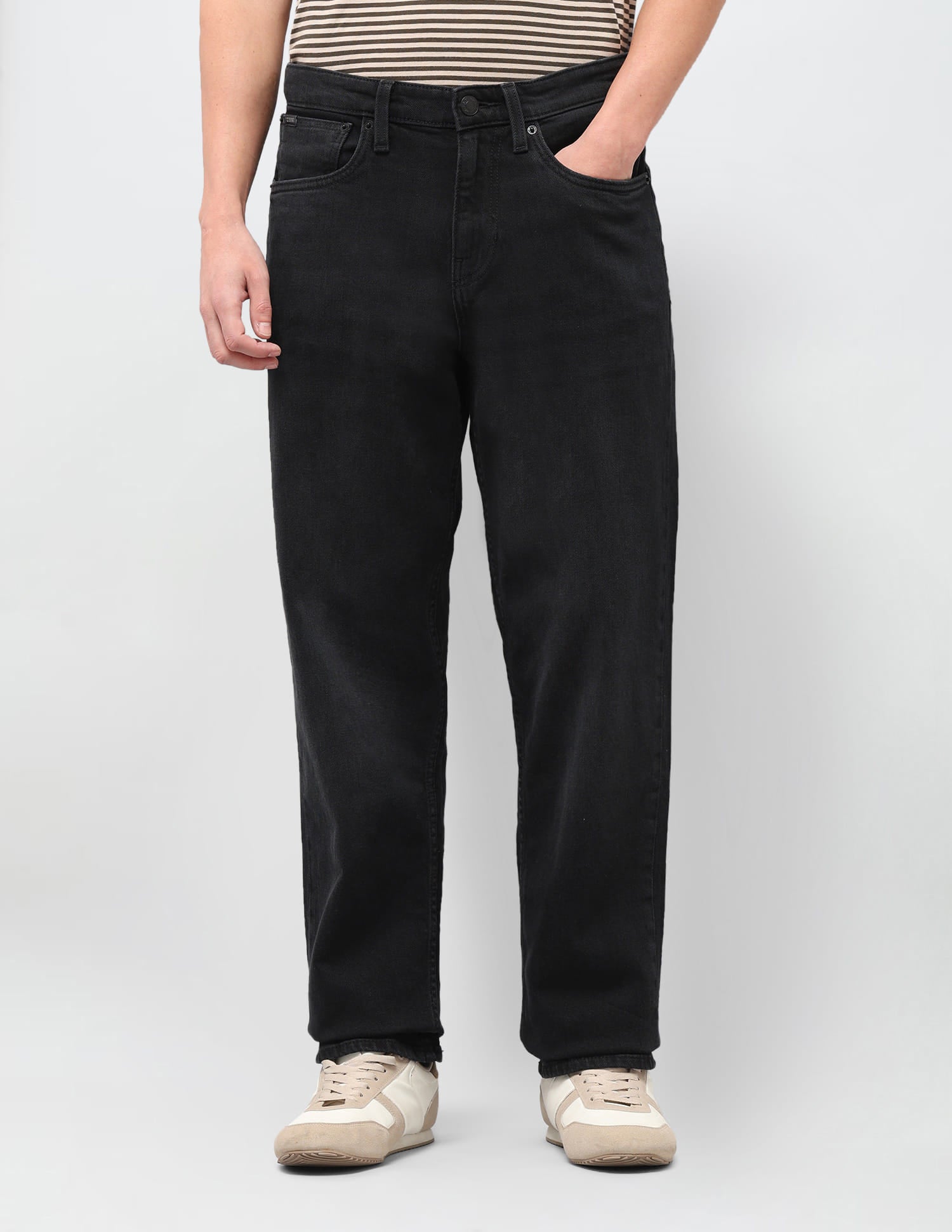 Solid Regular Fit Jeans Black - U.S. Polo Assn. India | Large
