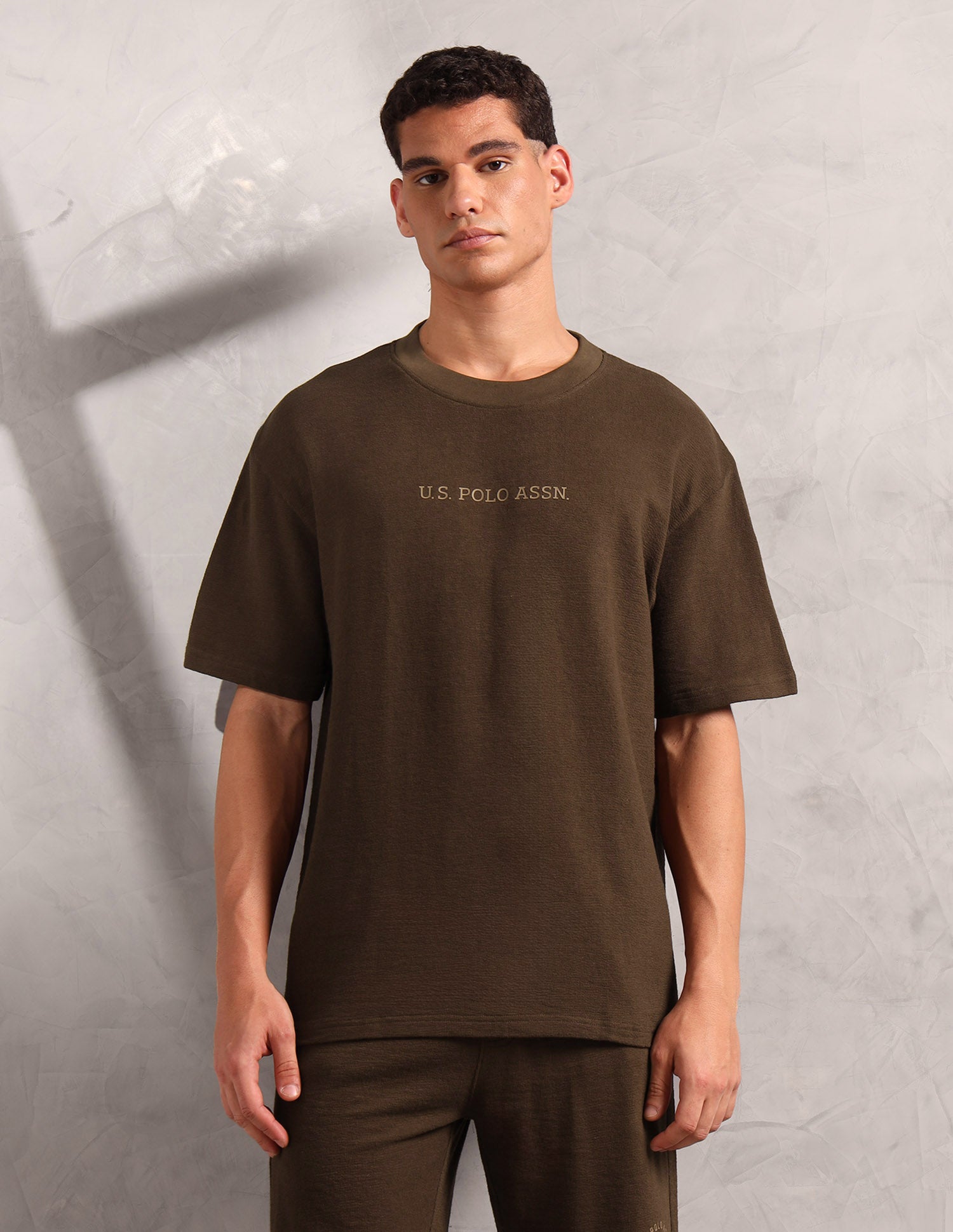 Pure Cotton Oversized Fit PE004 Lounge T-Shirt - Pack Of 1 Chestnut - U.S. POLO ASSN. | Large