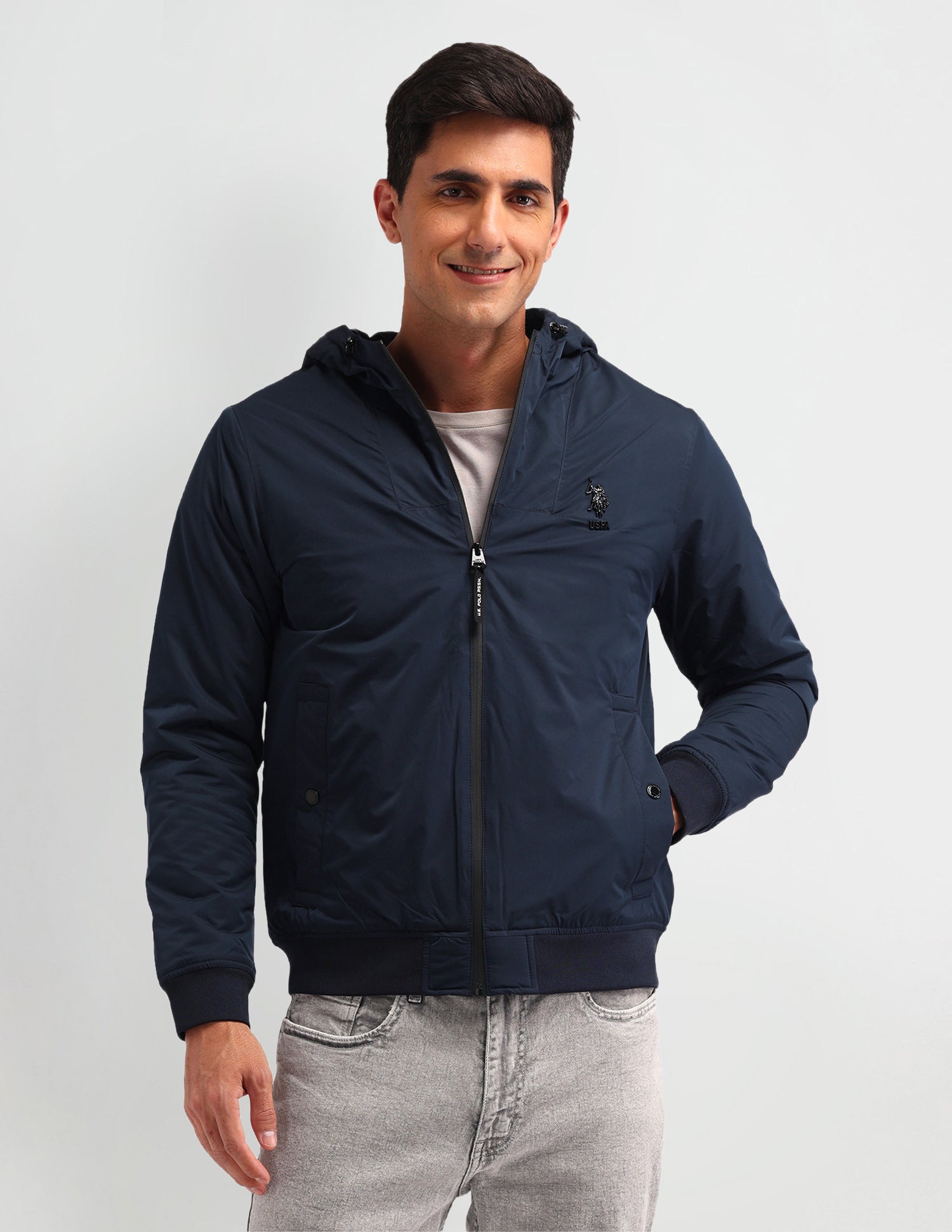 Colour blocked Regular Fit Jacket Navy - U.S. POLO ASSN. | Large
